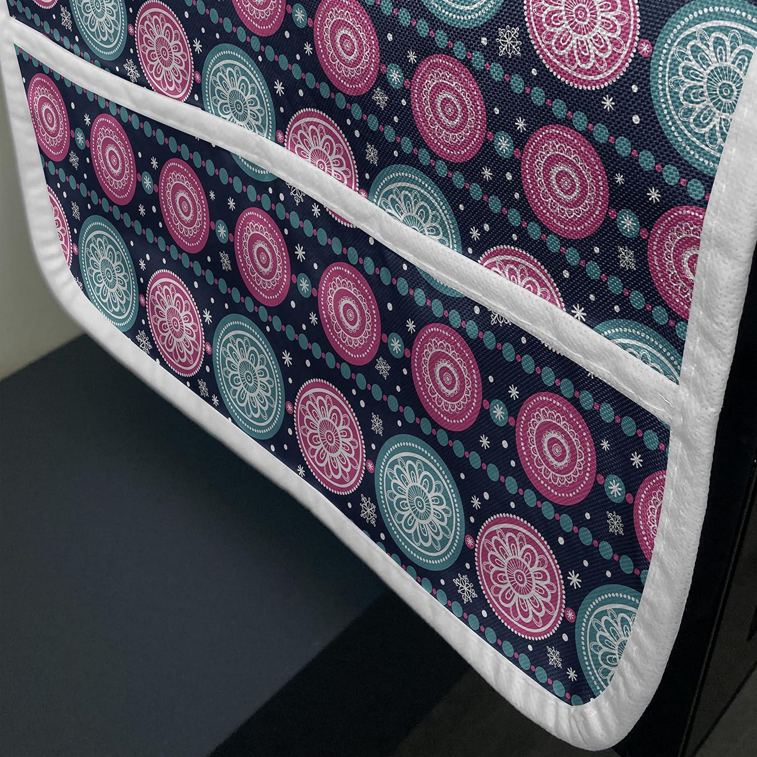 imageAmbesonne Romantic Microwave Oven Cover Valentines Day Style Rose Composition Love in Pastel Colors Water Resistant Organizer with Pockets for Kitchen 36 x 12 Aqua Dark Coral BeigeDark Blue Teal Pink