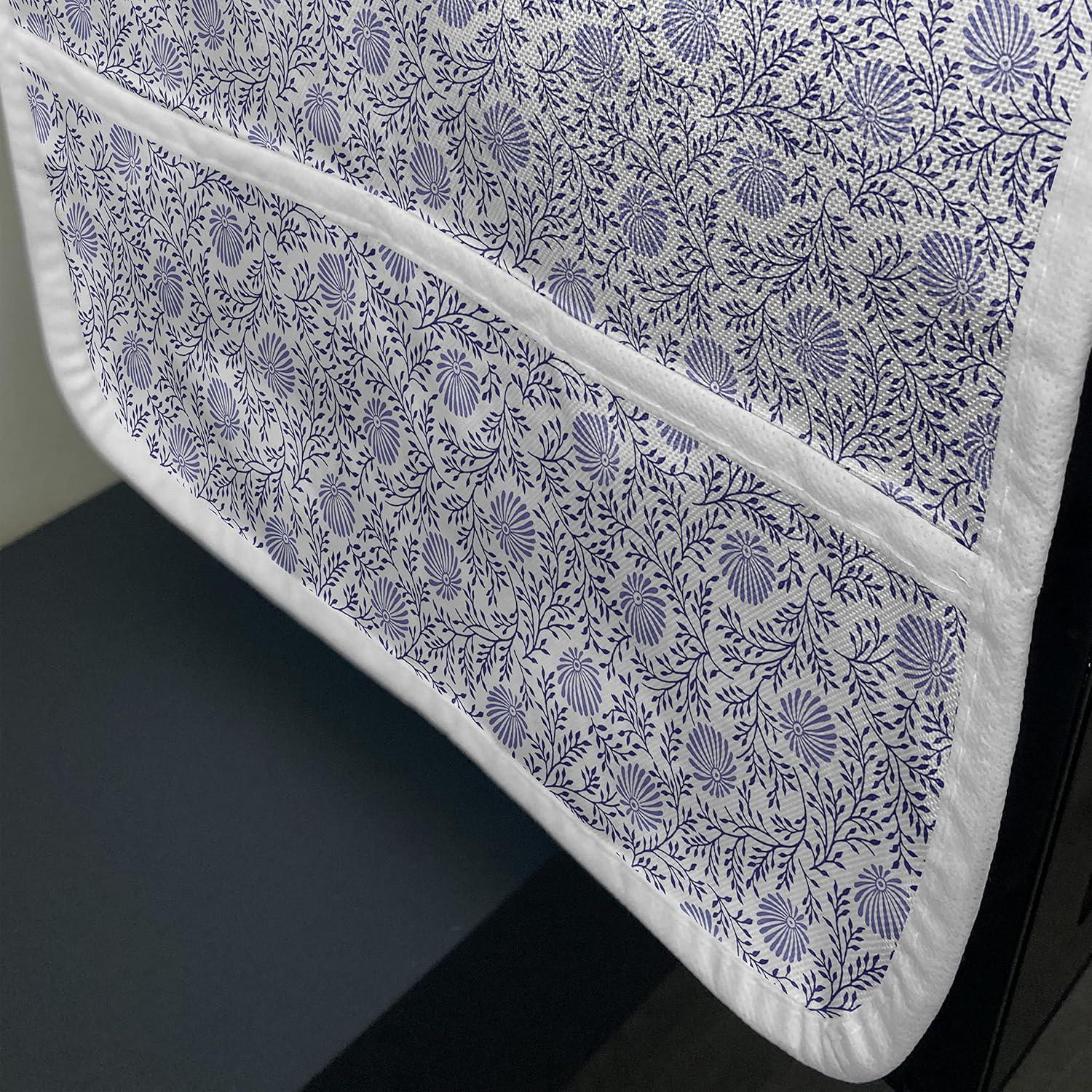 imageAmbesonne Romantic Microwave Oven Cover Valentines Day Style Rose Composition Love in Pastel Colors Water Resistant Organizer with Pockets for Kitchen 36 x 12 Aqua Dark Coral BeigeDark Blue Muave White
