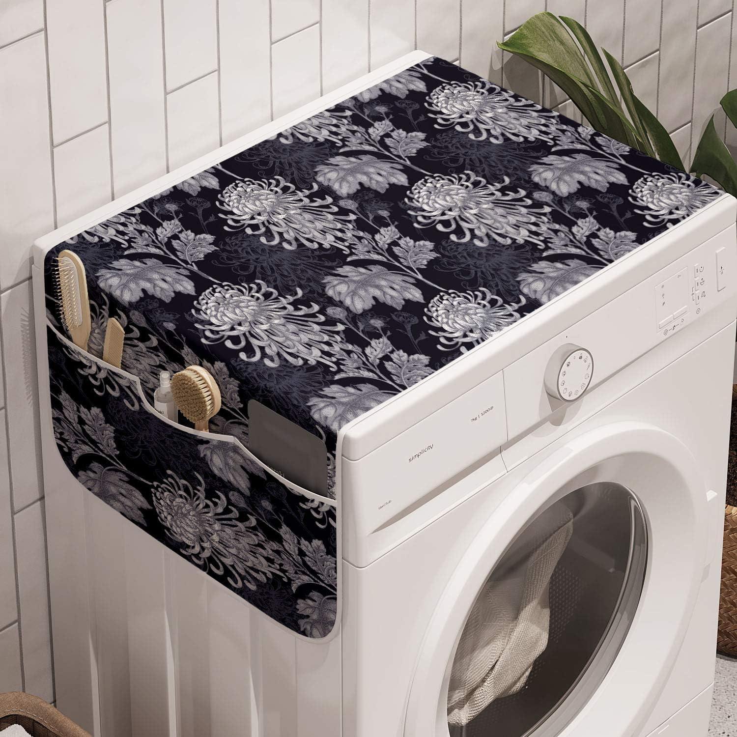 imageAmbesonne Romantic Microwave Oven Cover Valentines Day Style Rose Composition Love in Pastel Colors Water Resistant Organizer with Pockets for Kitchen 36 x 12 Aqua Dark Coral BeigeIndigo Pale Grey