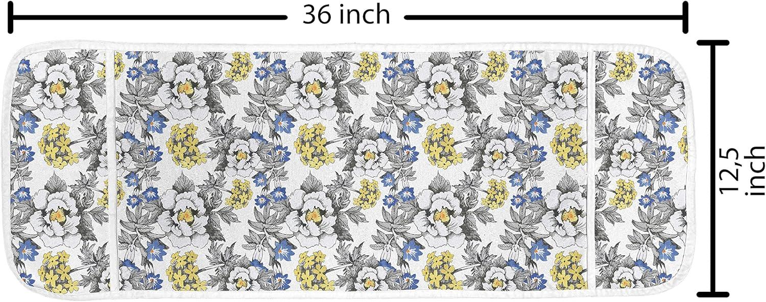 imageAmbesonne Romantic Microwave Oven Cover Valentines Day Style Rose Composition Love in Pastel Colors Water Resistant Organizer with Pockets for Kitchen 36 x 12 Aqua Dark Coral BeigeDark Grey Yellow