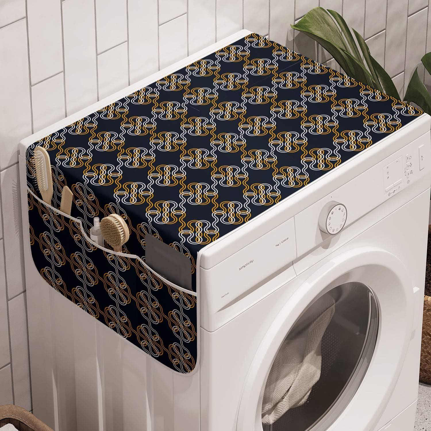 imageAmbesonne Romantic Microwave Oven Cover Valentines Day Style Rose Composition Love in Pastel Colors Water Resistant Organizer with Pockets for Kitchen 36 x 12 Aqua Dark Coral BeigeDark Blue Marigold White