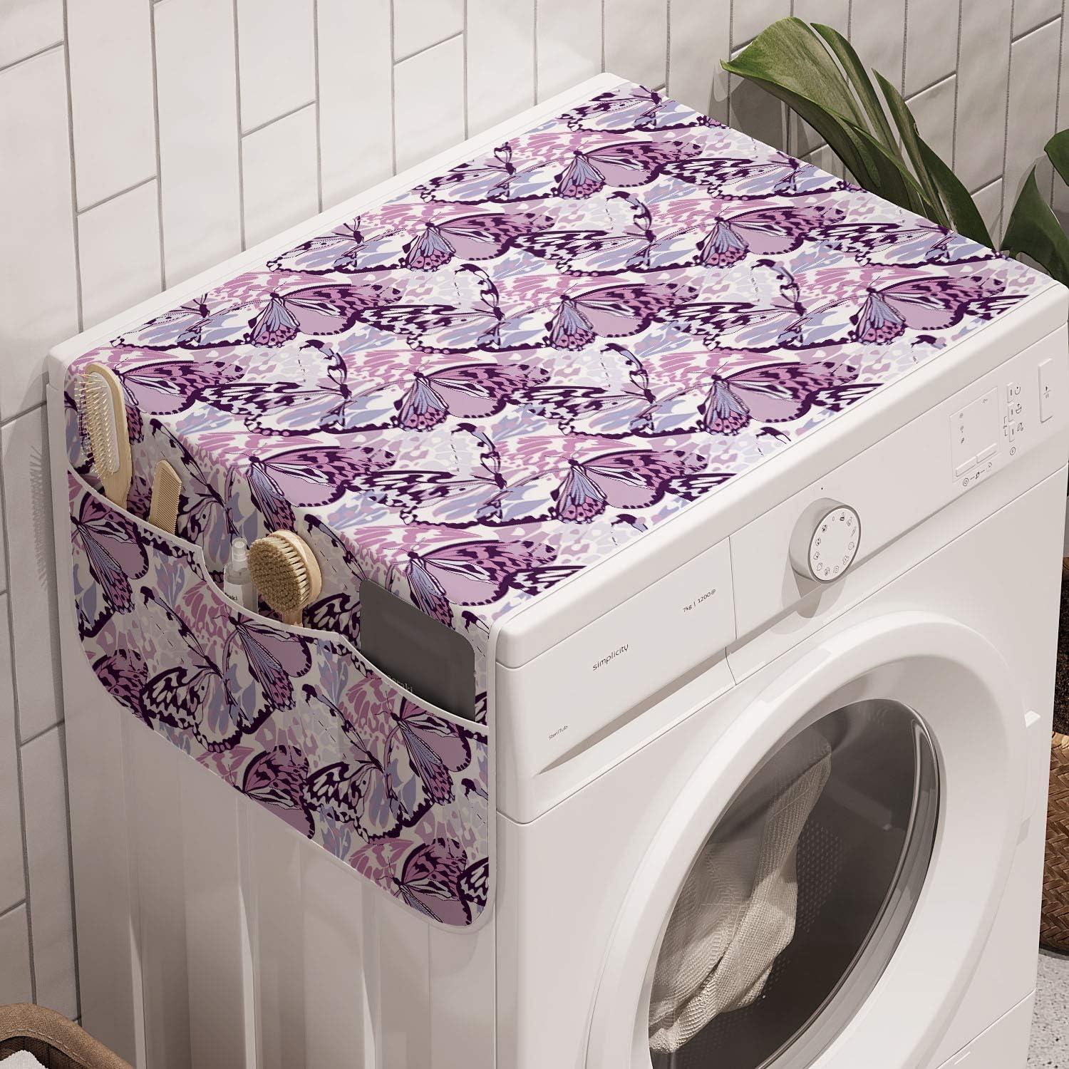 imageAmbesonne Romantic Microwave Oven Cover Valentines Day Style Rose Composition Love in Pastel Colors Water Resistant Organizer with Pockets for Kitchen 36 x 12 Aqua Dark Coral BeigeLavender Lilac Violet