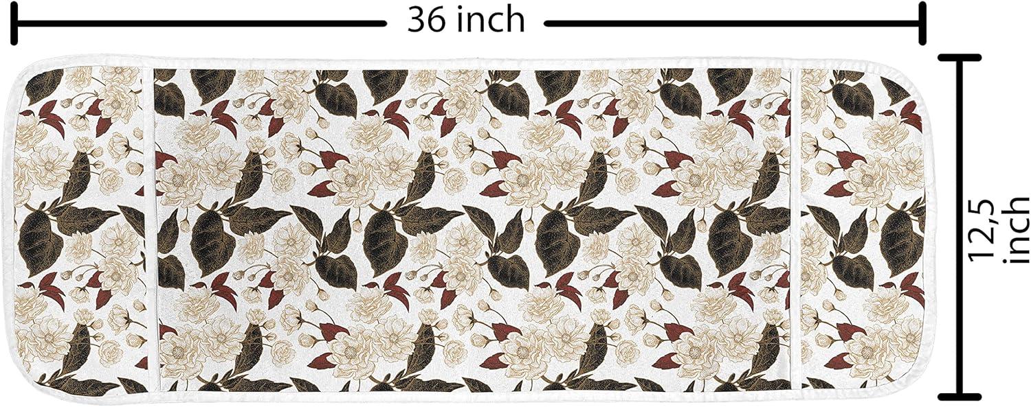 imageAmbesonne Romantic Microwave Oven Cover Valentines Day Style Rose Composition Love in Pastel Colors Water Resistant Organizer with Pockets for Kitchen 36 x 12 Aqua Dark Coral BeigeDark Brown Burgundy