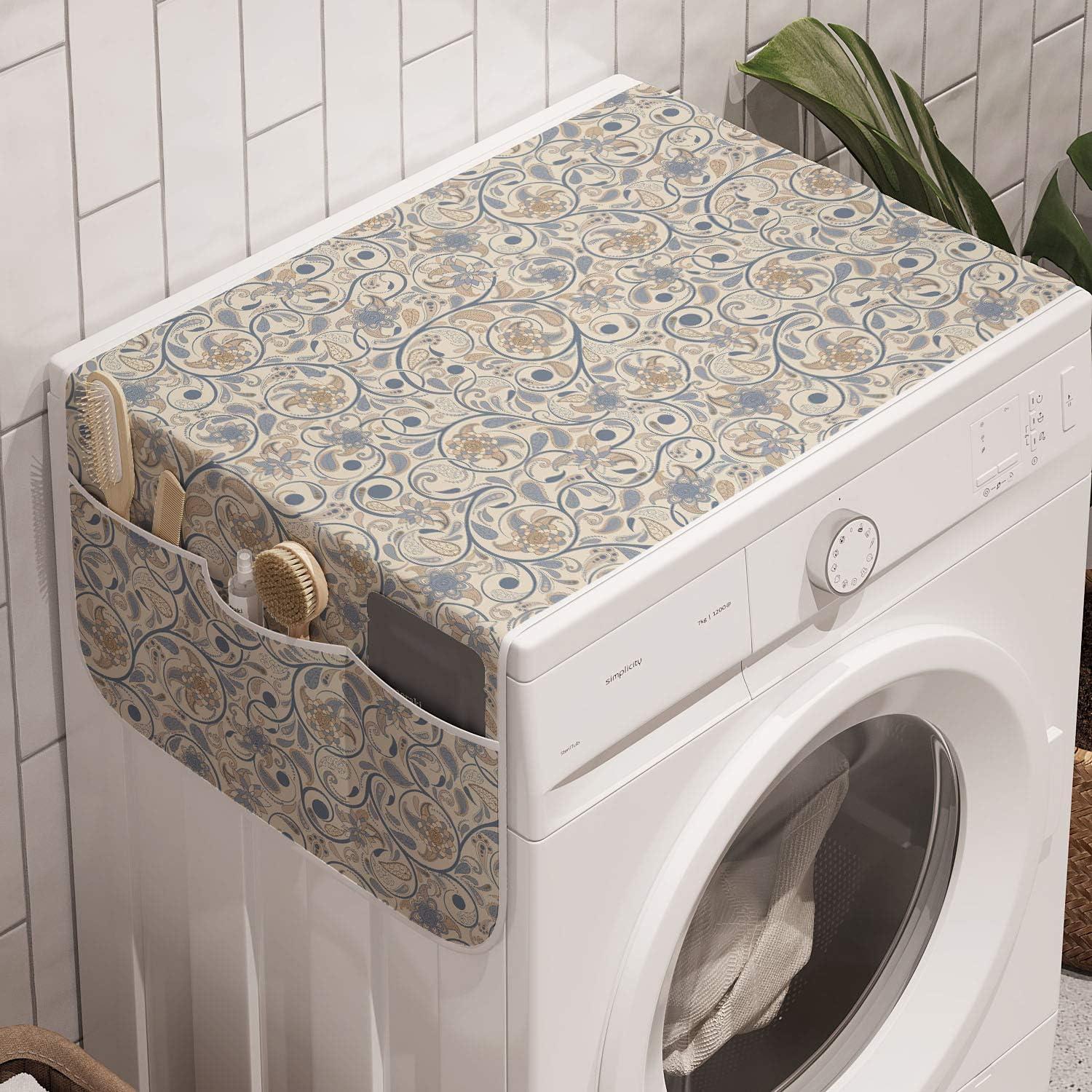 imageAmbesonne Romantic Microwave Oven Cover Valentines Day Style Rose Composition Love in Pastel Colors Water Resistant Organizer with Pockets for Kitchen 36 x 12 Aqua Dark Coral BeigeBeige Tan Slate Blue