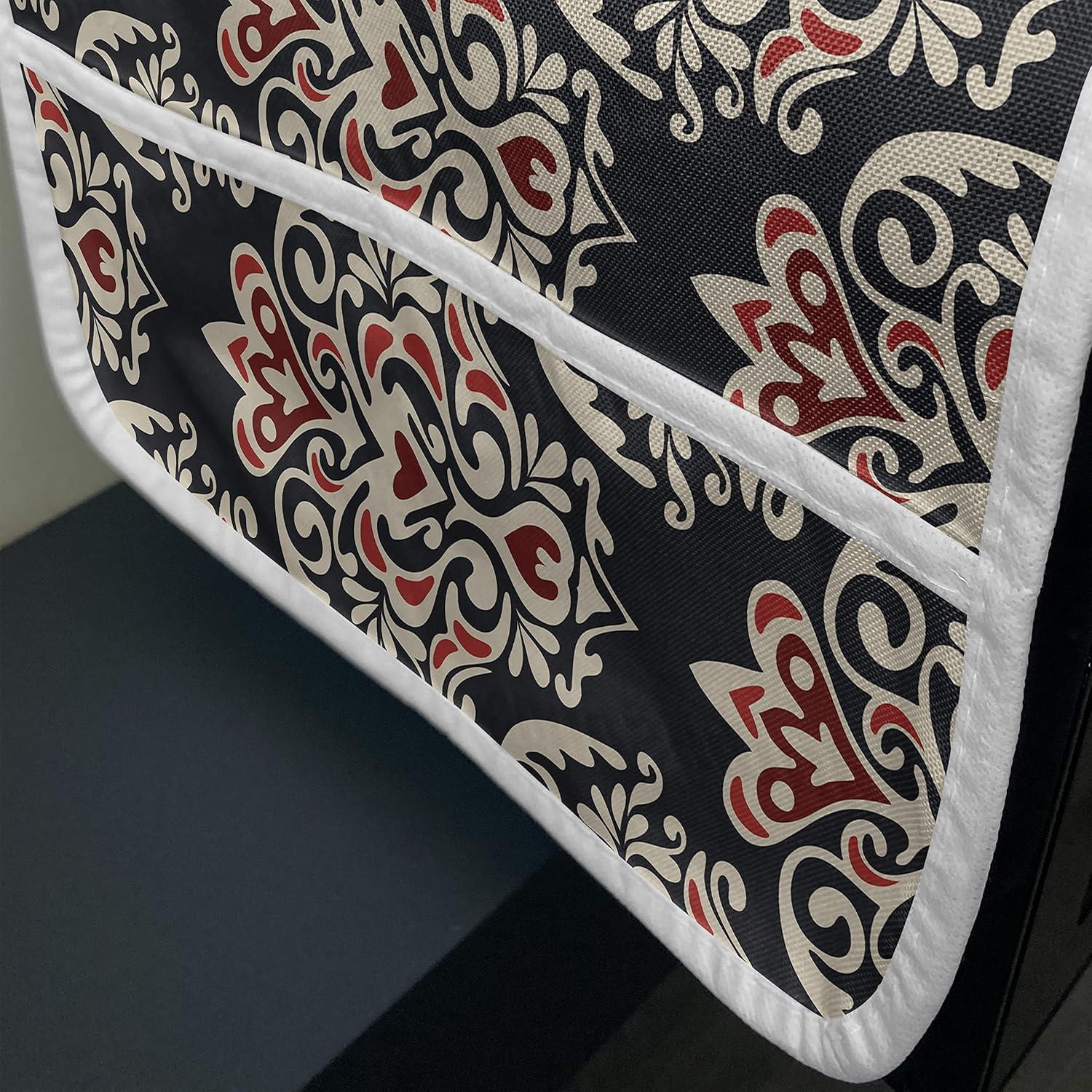 imageAmbesonne Romantic Microwave Oven Cover Valentines Day Style Rose Composition Love in Pastel Colors Water Resistant Organizer with Pockets for Kitchen 36 x 12 Aqua Dark Coral BeigeBlack Cream Red