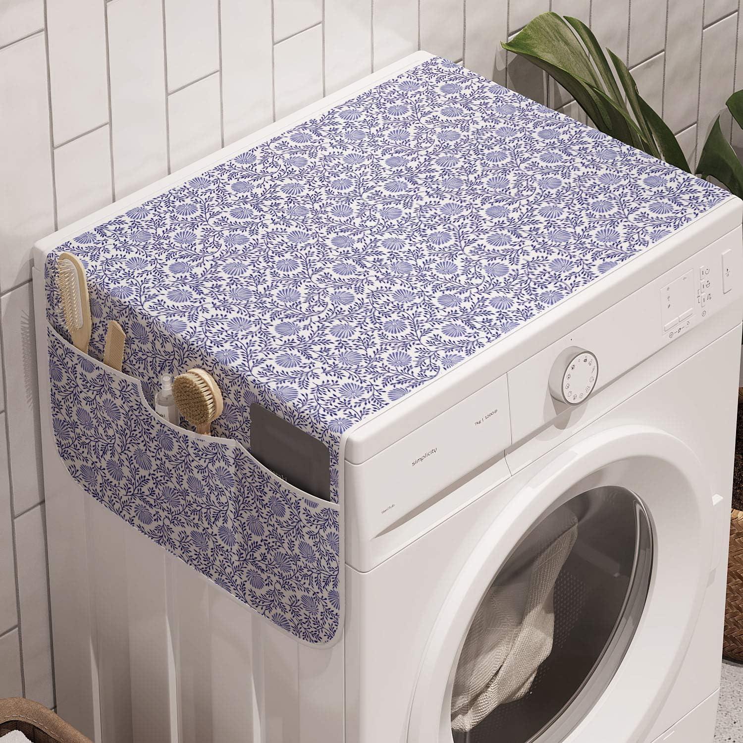 imageAmbesonne Romantic Microwave Oven Cover Valentines Day Style Rose Composition Love in Pastel Colors Water Resistant Organizer with Pockets for Kitchen 36 x 12 Aqua Dark Coral BeigeDark Blue Muave White