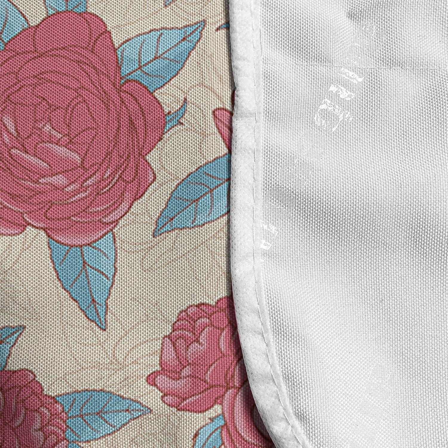 imageAmbesonne Romantic Microwave Oven Cover Valentines Day Style Rose Composition Love in Pastel Colors Water Resistant Organizer with Pockets for Kitchen 36 x 12 Aqua Dark Coral BeigeAqua Dark Coral Beige