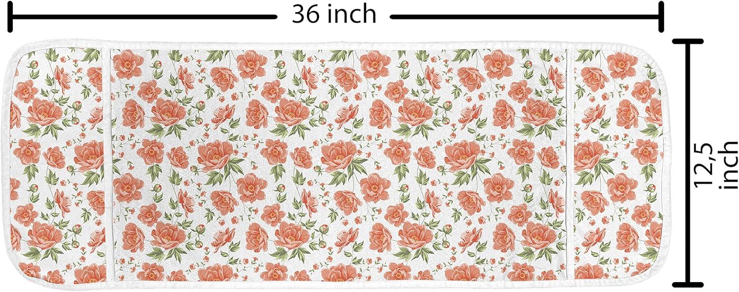 imageAmbesonne Romantic Microwave Oven Cover Valentines Day Style Rose Composition Love in Pastel Colors Water Resistant Organizer with Pockets for Kitchen 36 x 12 Aqua Dark Coral BeigeReseda Green Salmon