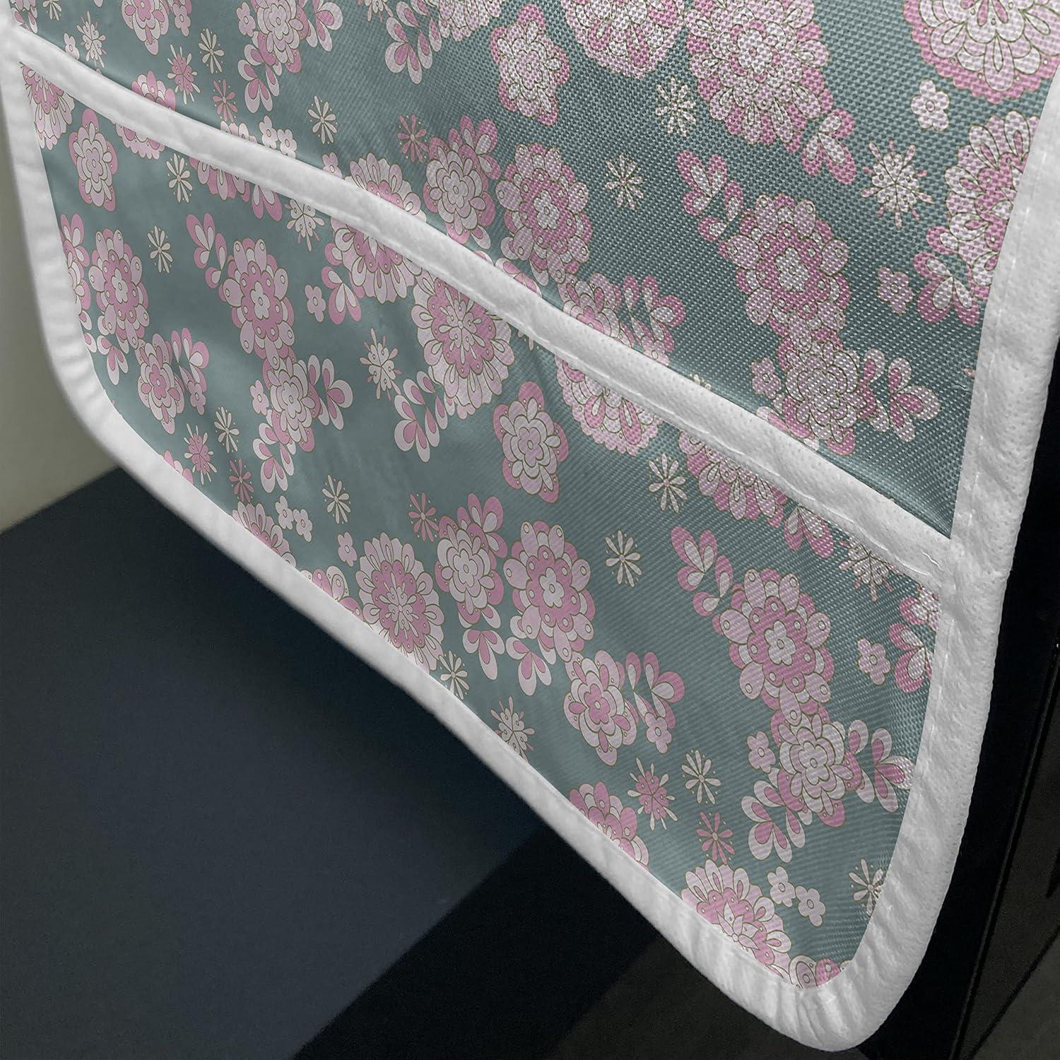 imageAmbesonne Romantic Microwave Oven Cover Valentines Day Style Rose Composition Love in Pastel Colors Water Resistant Organizer with Pockets for Kitchen 36 x 12 Aqua Dark Coral BeigeSlate Blue Pale Pink