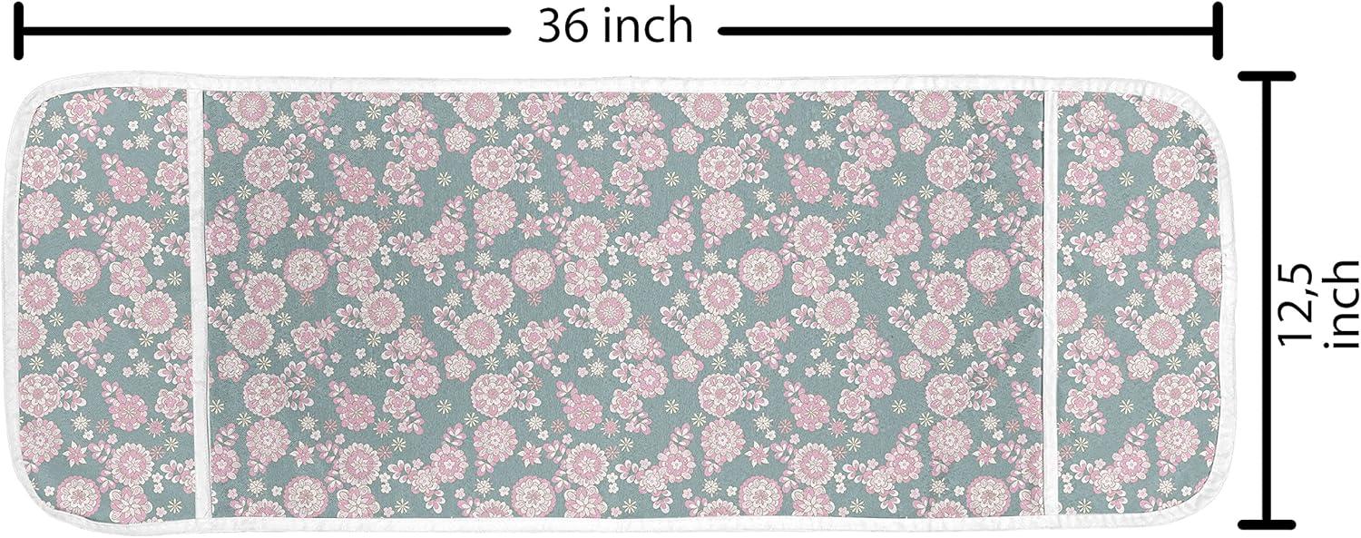 imageAmbesonne Romantic Microwave Oven Cover Valentines Day Style Rose Composition Love in Pastel Colors Water Resistant Organizer with Pockets for Kitchen 36 x 12 Aqua Dark Coral BeigeSlate Blue Pale Pink