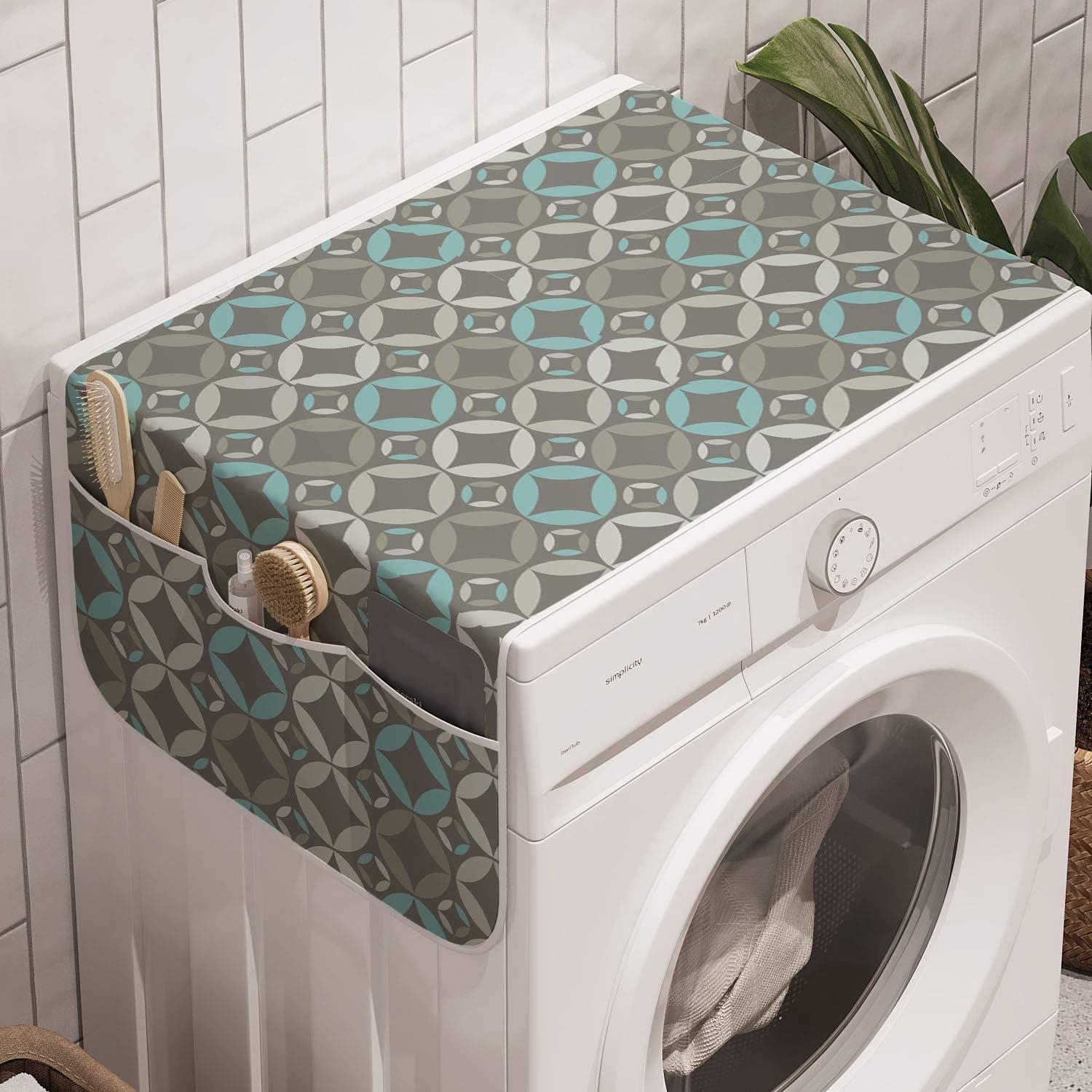 imageAmbesonne Romantic Microwave Oven Cover Valentines Day Style Rose Composition Love in Pastel Colors Water Resistant Organizer with Pockets for Kitchen 36 x 12 Aqua Dark Coral BeigeGrey Pale Blue Pale Grey