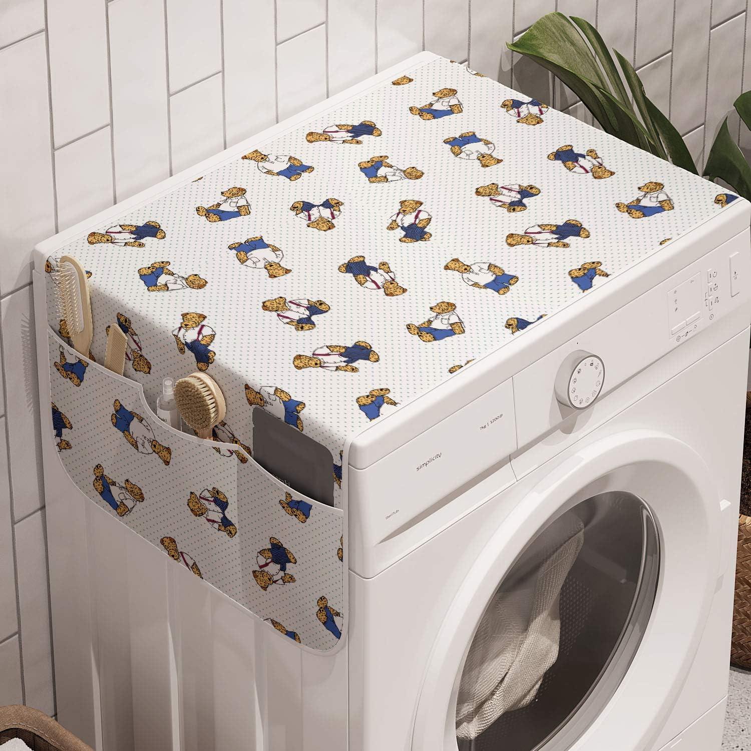 imageAmbesonne Romantic Microwave Oven Cover Valentines Day Style Rose Composition Love in Pastel Colors Water Resistant Organizer with Pockets for Kitchen 36 x 12 Aqua Dark Coral BeigeViolet Blue Pale Brown