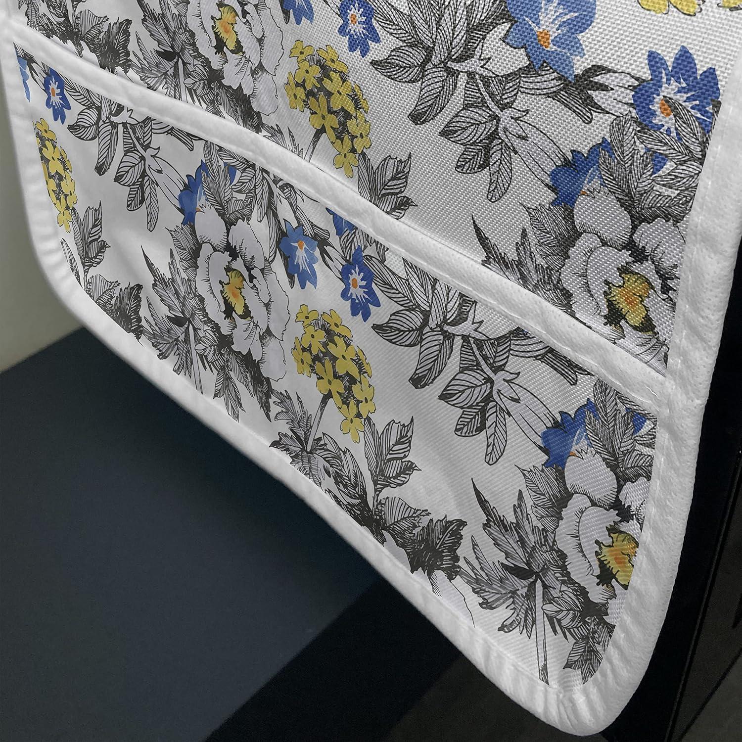 imageAmbesonne Romantic Microwave Oven Cover Valentines Day Style Rose Composition Love in Pastel Colors Water Resistant Organizer with Pockets for Kitchen 36 x 12 Aqua Dark Coral BeigeDark Grey Yellow