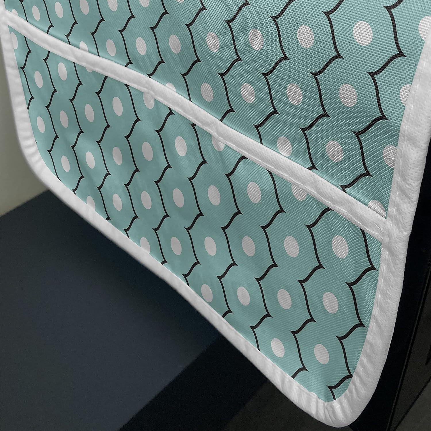 imageAmbesonne Romantic Microwave Oven Cover Valentines Day Style Rose Composition Love in Pastel Colors Water Resistant Organizer with Pockets for Kitchen 36 x 12 Aqua Dark Coral BeigeSeafoam Black White