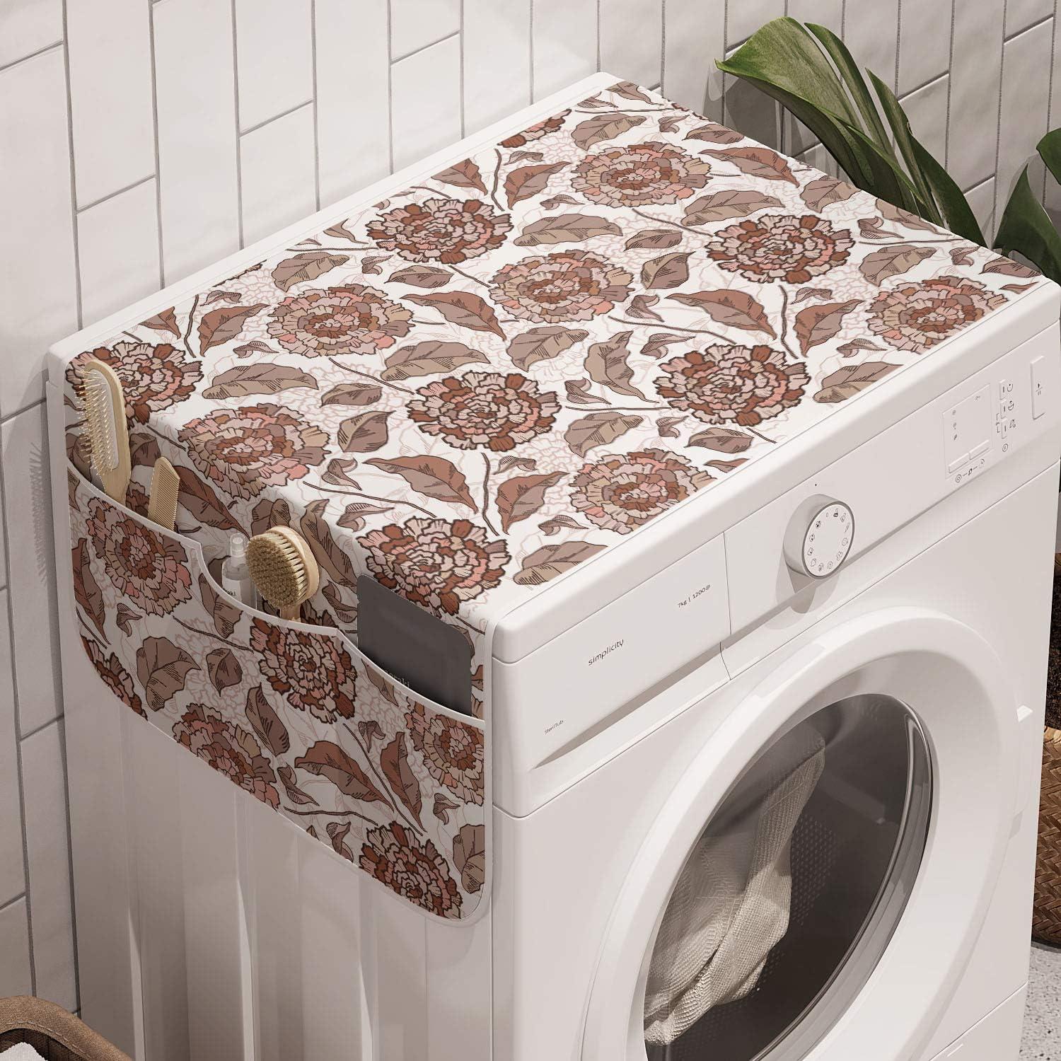 imageAmbesonne Romantic Microwave Oven Cover Valentines Day Style Rose Composition Love in Pastel Colors Water Resistant Organizer with Pockets for Kitchen 36 x 12 Aqua Dark Coral BeigeWarm Taupe Umber Blush