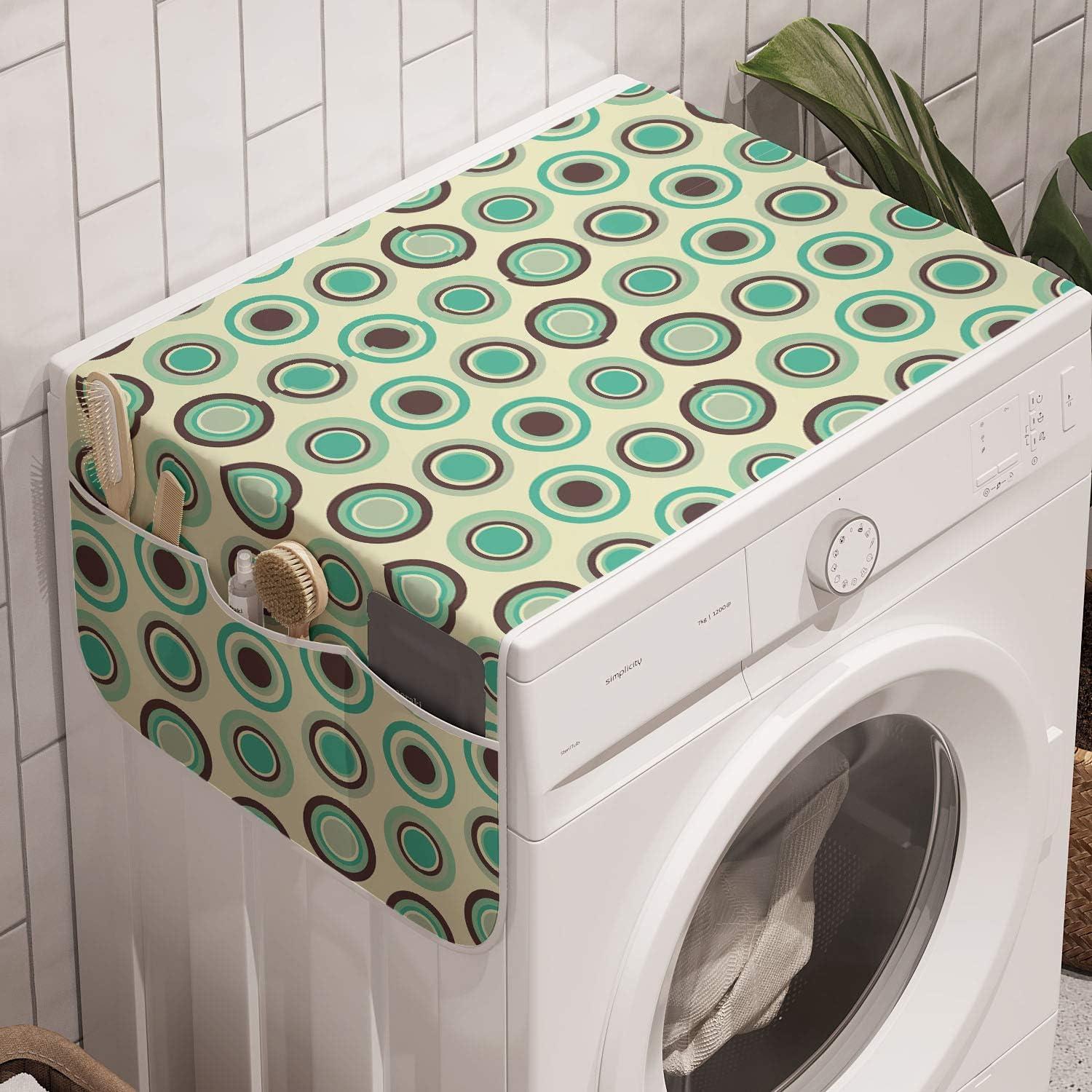imageAmbesonne Romantic Microwave Oven Cover Valentines Day Style Rose Composition Love in Pastel Colors Water Resistant Organizer with Pockets for Kitchen 36 x 12 Aqua Dark Coral BeigeDark Taupe Mint Green