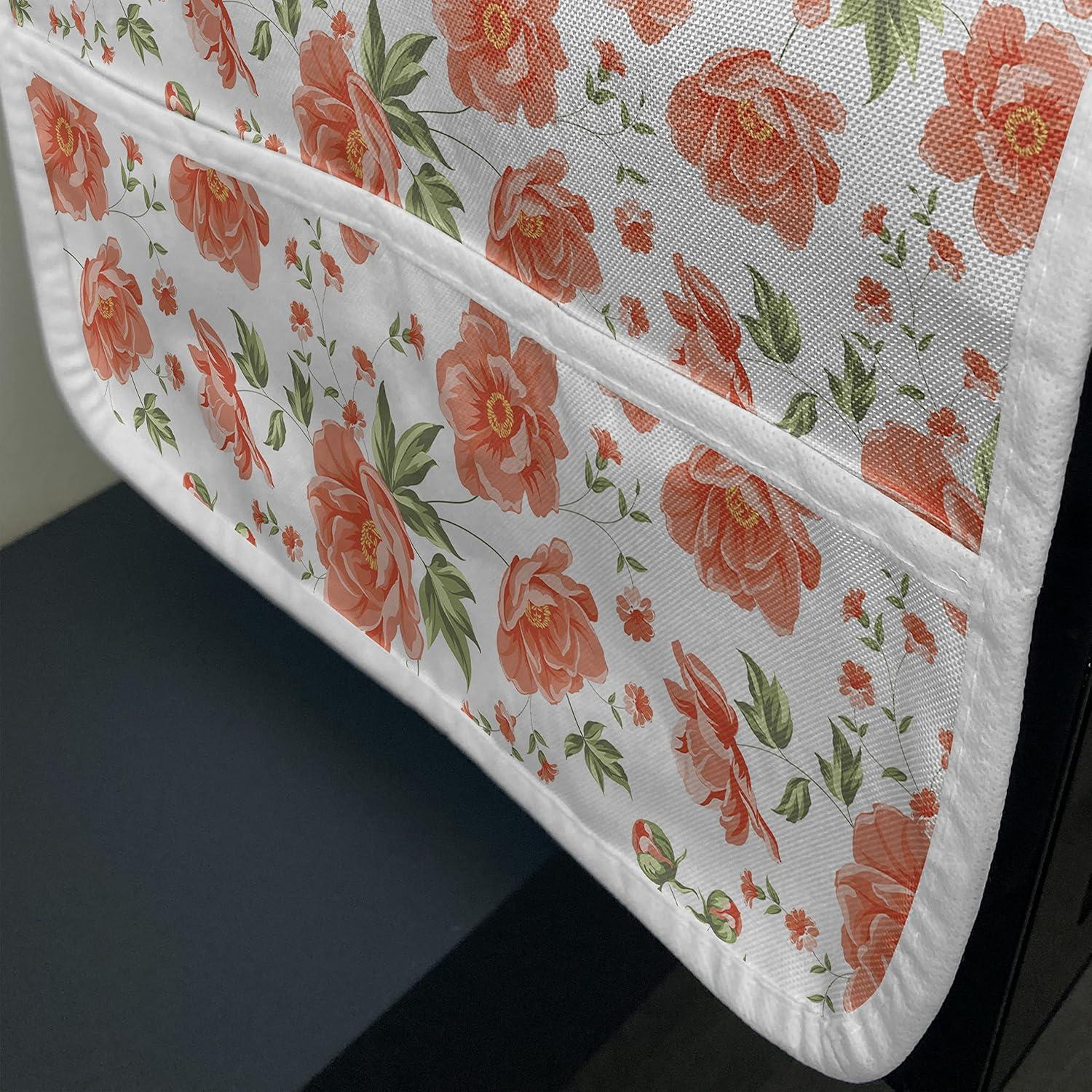 imageAmbesonne Romantic Microwave Oven Cover Valentines Day Style Rose Composition Love in Pastel Colors Water Resistant Organizer with Pockets for Kitchen 36 x 12 Aqua Dark Coral BeigeReseda Green Salmon