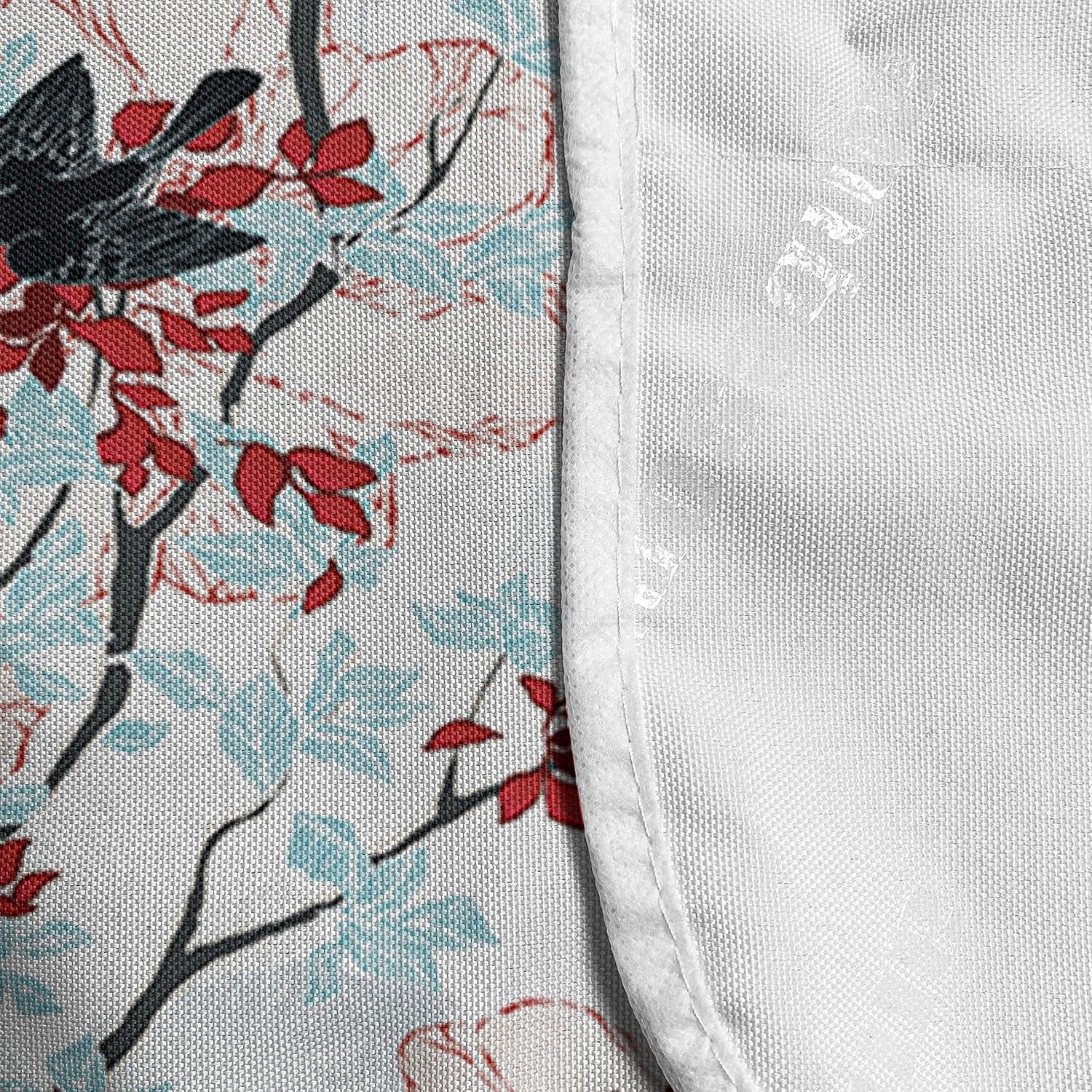 imageAmbesonne Rose Microwave Oven Cover Valentines Day Retro Style Petals with Leaves Ornamental Growth Pattern Water Resistant Organizer with Pockets for Kitchen 36 x 12 Ruby Hunter Green BlackPale Blue Red White