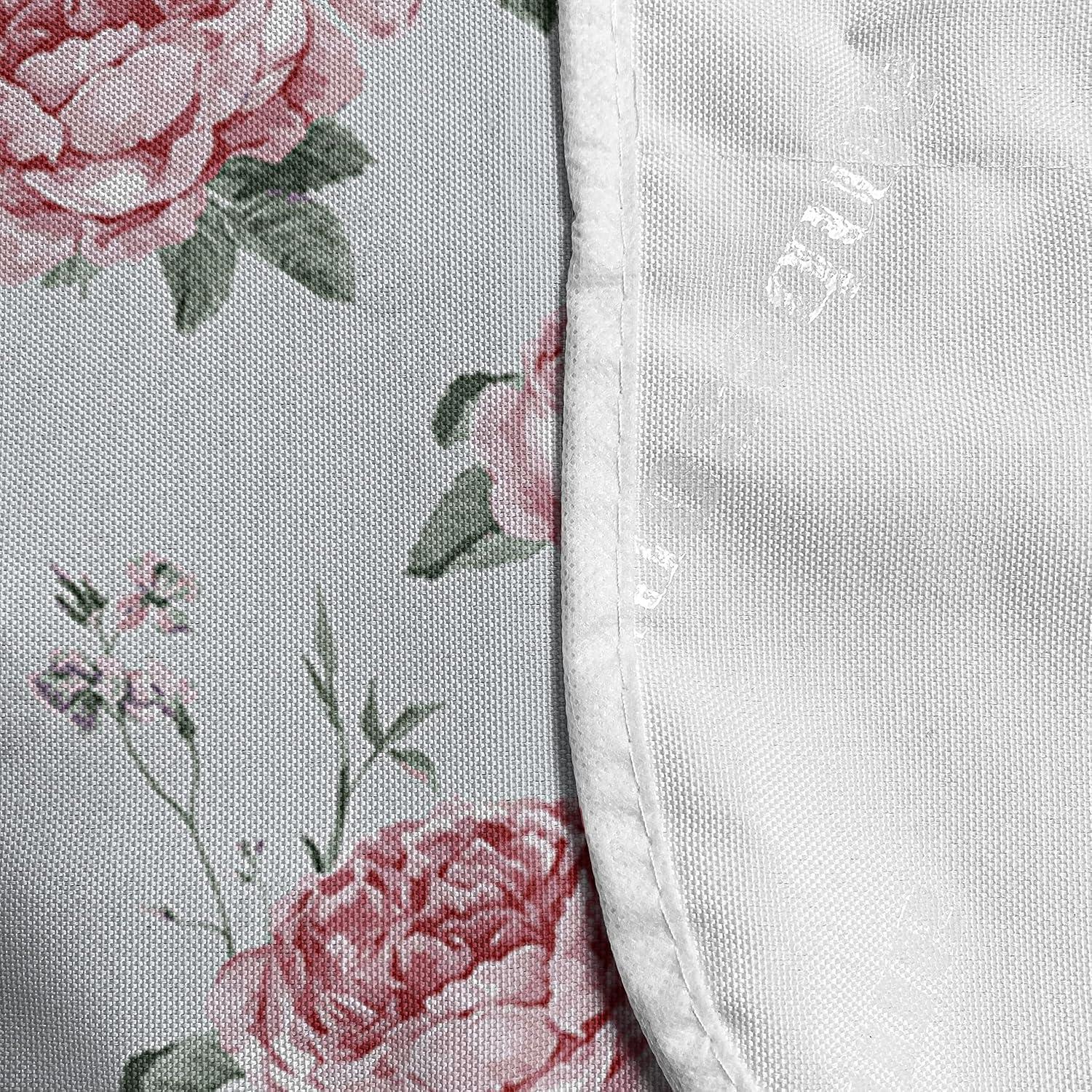 imageAmbesonne Rose Microwave Oven Cover Valentines Day Retro Style Petals with Leaves Ornamental Growth Pattern Water Resistant Organizer with Pockets for Kitchen 36 x 12 Ruby Hunter Green BlackReseda Green Pink