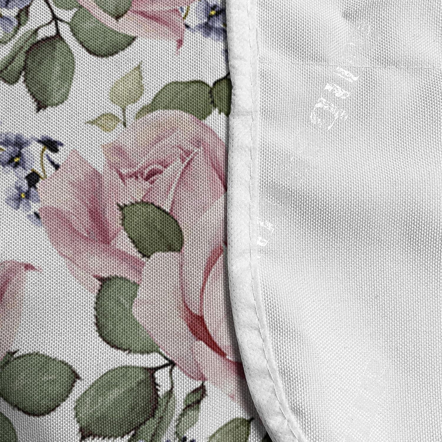 imageAmbesonne Rose Microwave Oven Cover Valentines Day Retro Style Petals with Leaves Ornamental Growth Pattern Water Resistant Organizer with Pockets for Kitchen 36 x 12 Ruby Hunter Green BlackPale Pink Green Bluegrey