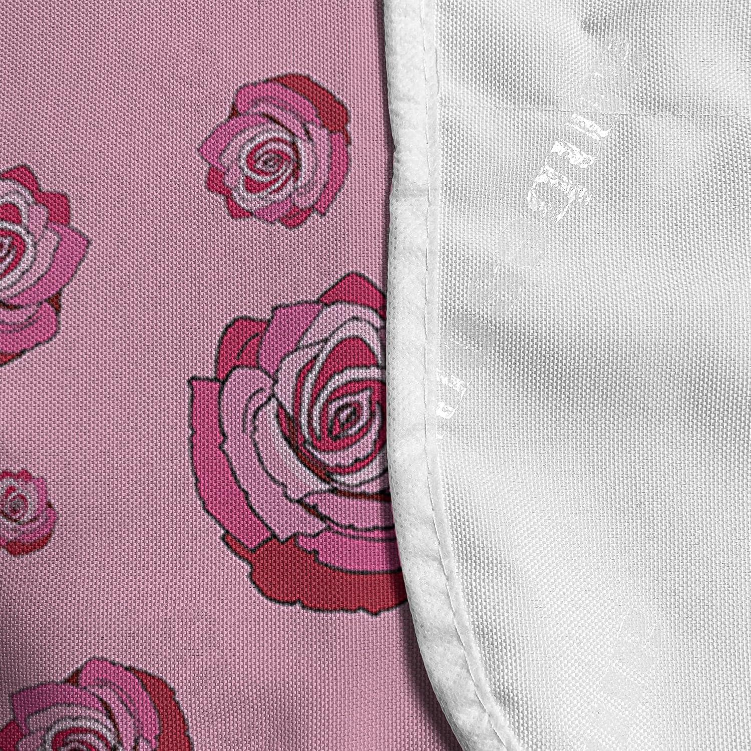 imageAmbesonne Roses Microwave Oven Cover Flowers Petals and Buds on Plain Backdrop Valentines Day Themed Print Water Resistant Organizer with Pockets for Kitchen 36 x 12 Vermilion Emerald WhitePink Raspberry