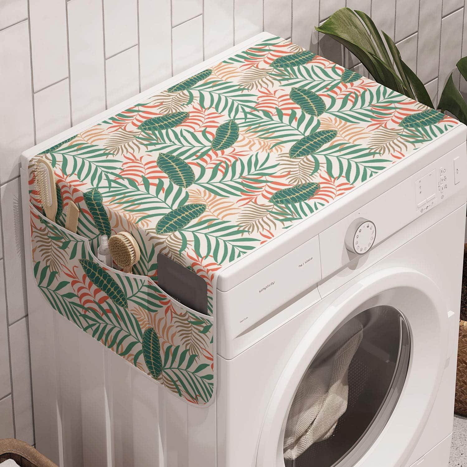 imageAmbesonne Roses Microwave Oven Cover Flowers Petals and Buds on Plain Backdrop Valentines Day Themed Print Water Resistant Organizer with Pockets for Kitchen 36 x 12 Vermilion Emerald WhiteLaurel Green Salmon