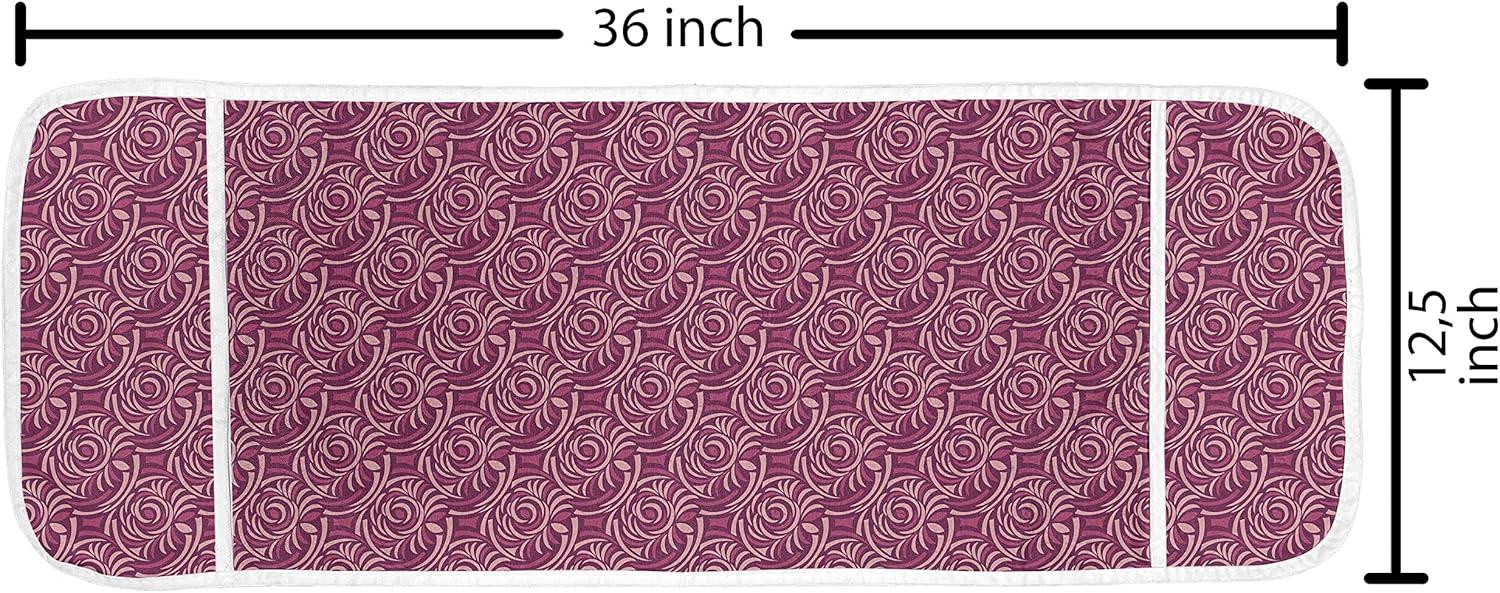 imageAmbesonne Roses Microwave Oven Cover Flowers Petals and Buds on Plain Backdrop Valentines Day Themed Print Water Resistant Organizer with Pockets for Kitchen 36 x 12 Vermilion Emerald WhiteDark Magenta Plum