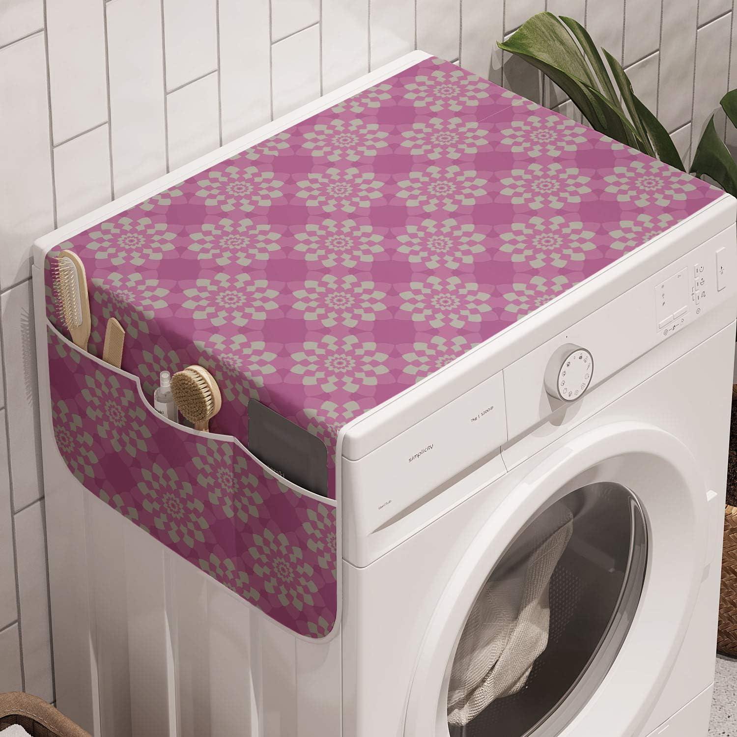 imageAmbesonne Roses Microwave Oven Cover Flowers Petals and Buds on Plain Backdrop Valentines Day Themed Print Water Resistant Organizer with Pockets for Kitchen 36 x 12 Vermilion Emerald WhitePale Fuchsia and Dusk