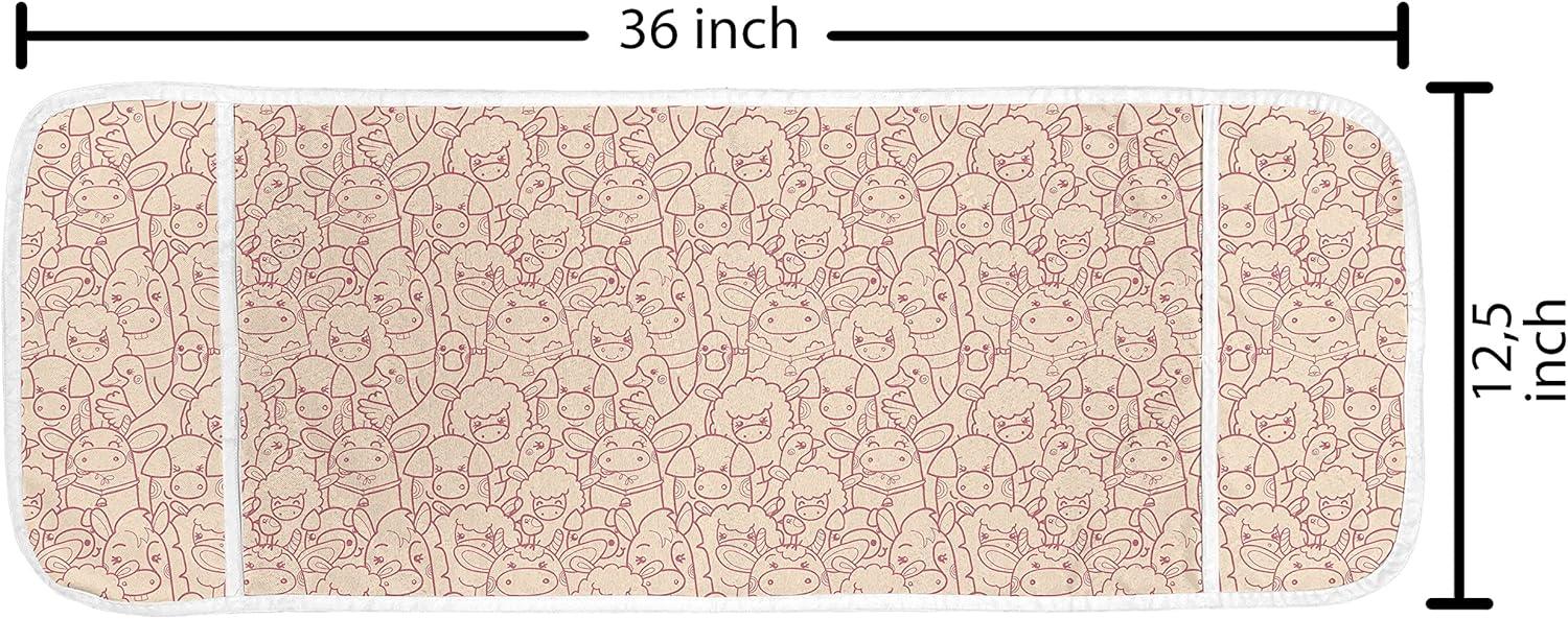 imageAmbesonne Roses Microwave Oven Cover Flowers Petals and Buds on Plain Backdrop Valentines Day Themed Print Water Resistant Organizer with Pockets for Kitchen 36 x 12 Vermilion Emerald WhitePale Ruby Pale Peach