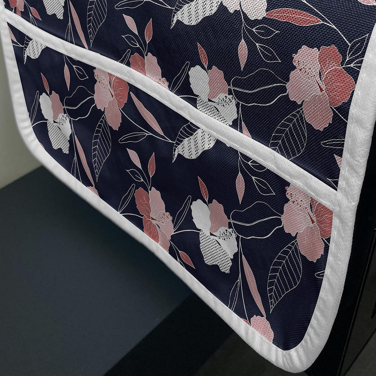 imageAmbesonne Roses Microwave Oven Cover Flowers Petals and Buds on Plain Backdrop Valentines Day Themed Print Water Resistant Organizer with Pockets for Kitchen 36 x 12 Vermilion Emerald WhiteIndigo Pale Ruby