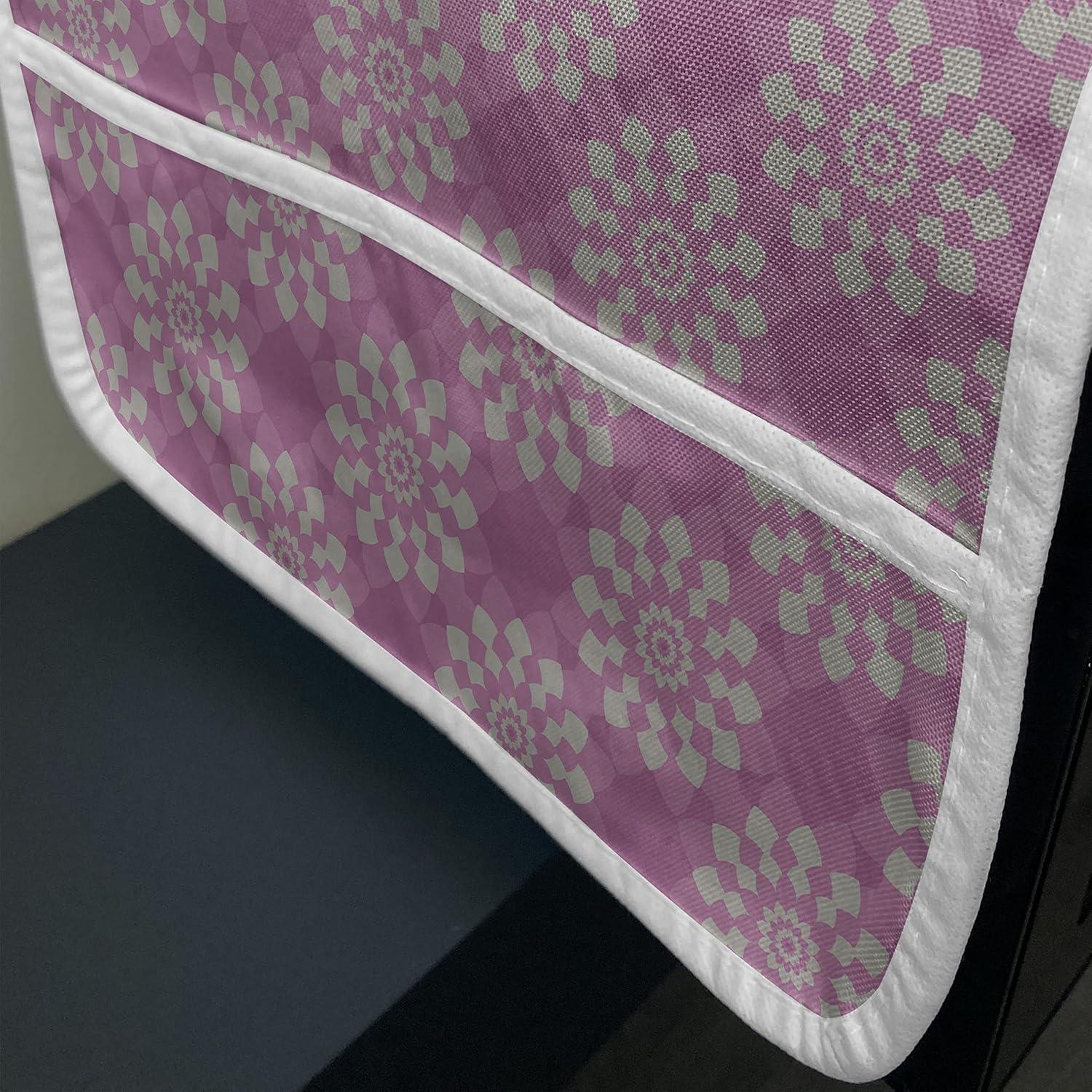 imageAmbesonne Roses Microwave Oven Cover Flowers Petals and Buds on Plain Backdrop Valentines Day Themed Print Water Resistant Organizer with Pockets for Kitchen 36 x 12 Vermilion Emerald WhitePale Fuchsia and Dusk