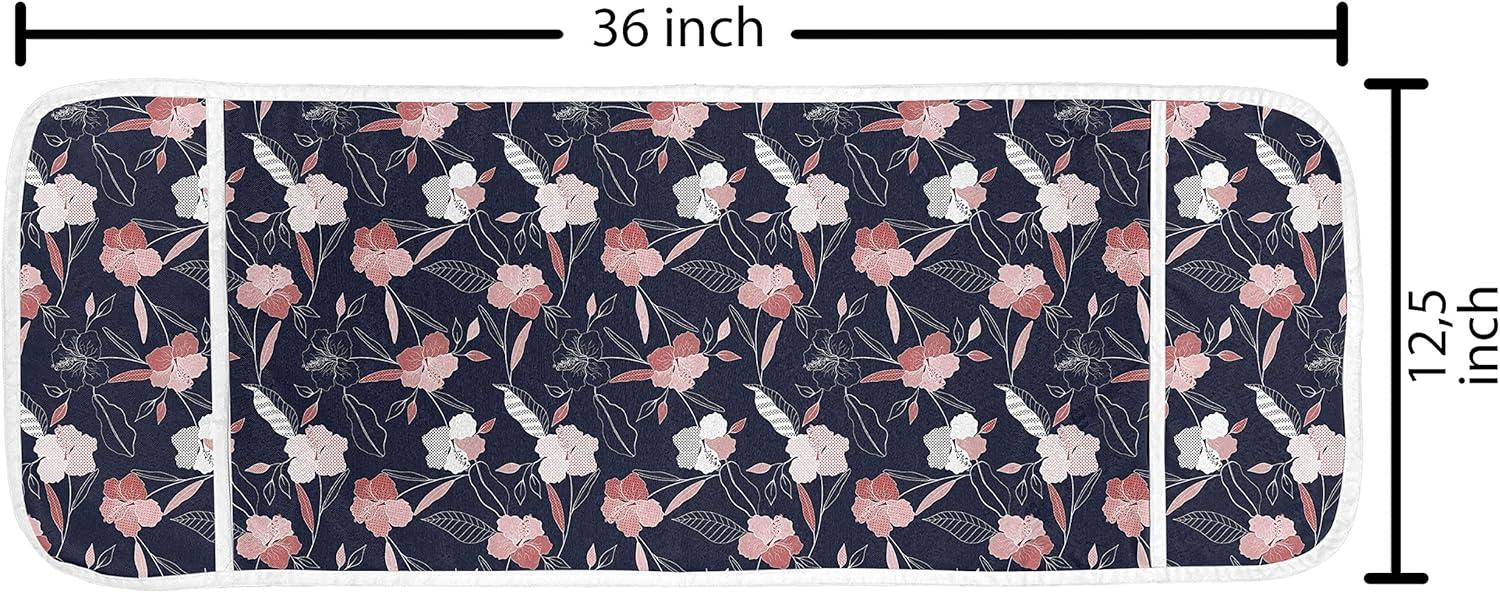 imageAmbesonne Roses Microwave Oven Cover Flowers Petals and Buds on Plain Backdrop Valentines Day Themed Print Water Resistant Organizer with Pockets for Kitchen 36 x 12 Vermilion Emerald WhiteIndigo Pale Ruby
