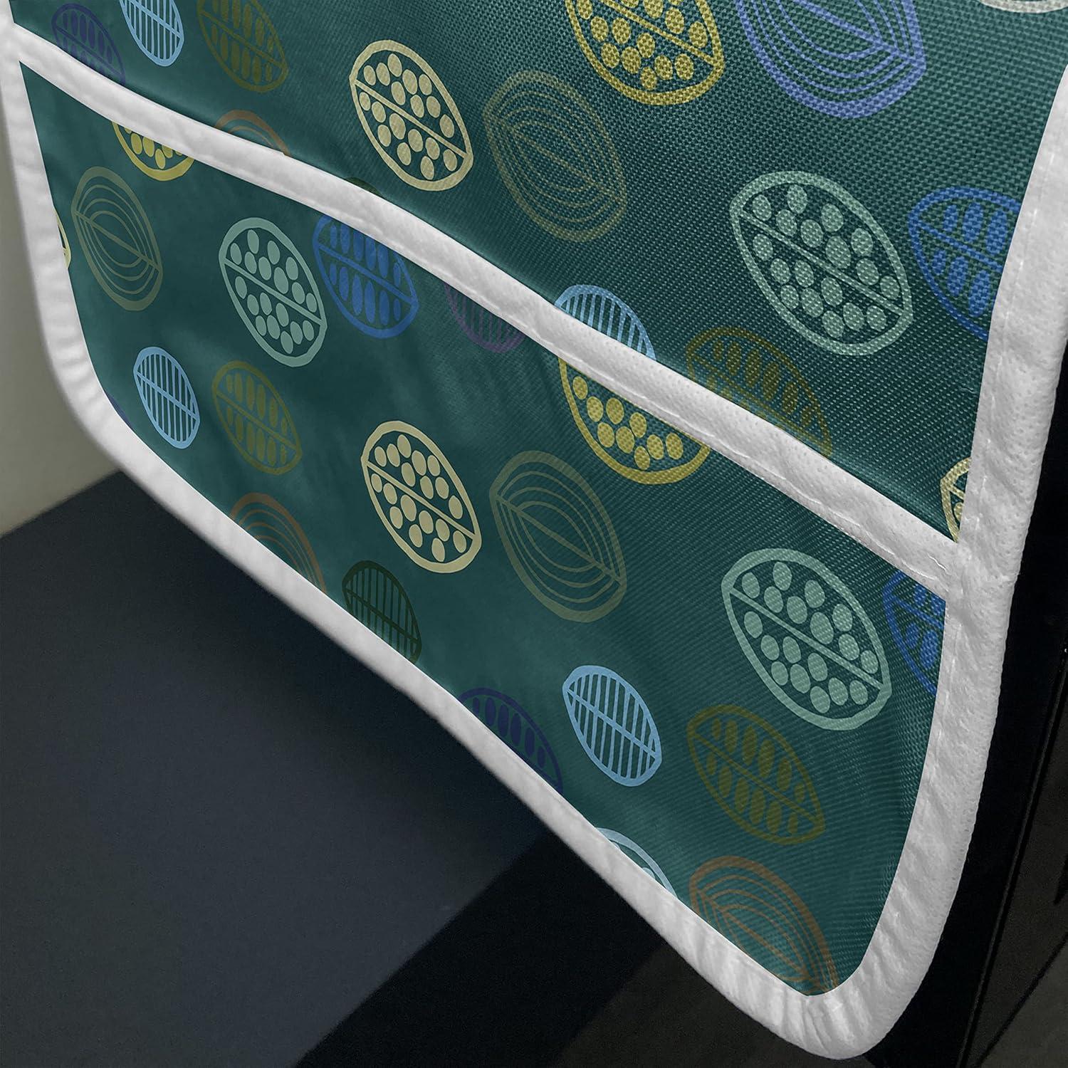 imageAmbesonne Roses Microwave Oven Cover Flowers Petals and Buds on Plain Backdrop Valentines Day Themed Print Water Resistant Organizer with Pockets for Kitchen 36 x 12 Vermilion Emerald WhiteDark Teal Multicolour