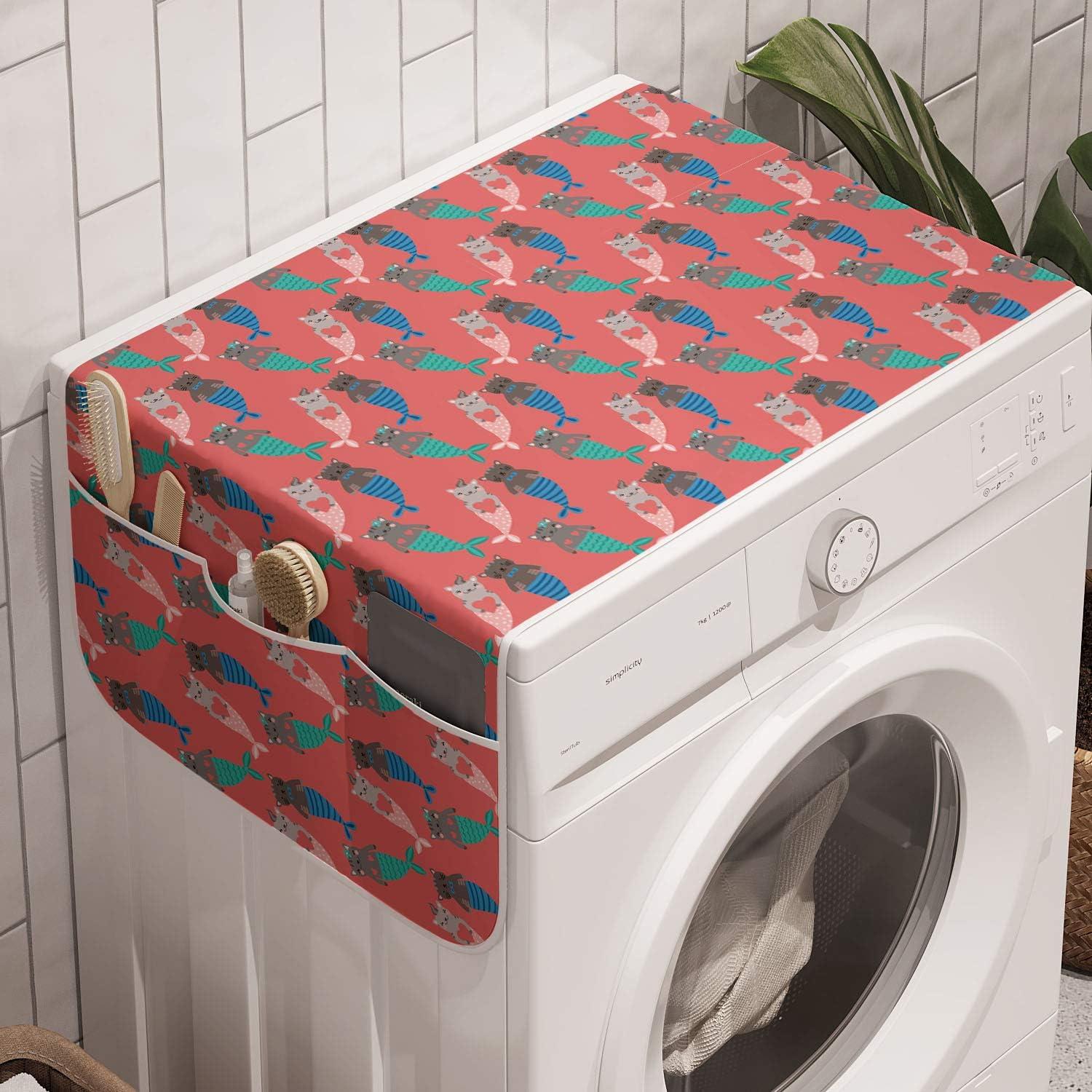 imageAmbesonne Roses Microwave Oven Cover Flowers Petals and Buds on Plain Backdrop Valentines Day Themed Print Water Resistant Organizer with Pockets for Kitchen 36 x 12 Vermilion Emerald WhiteDark Coral Multicolour