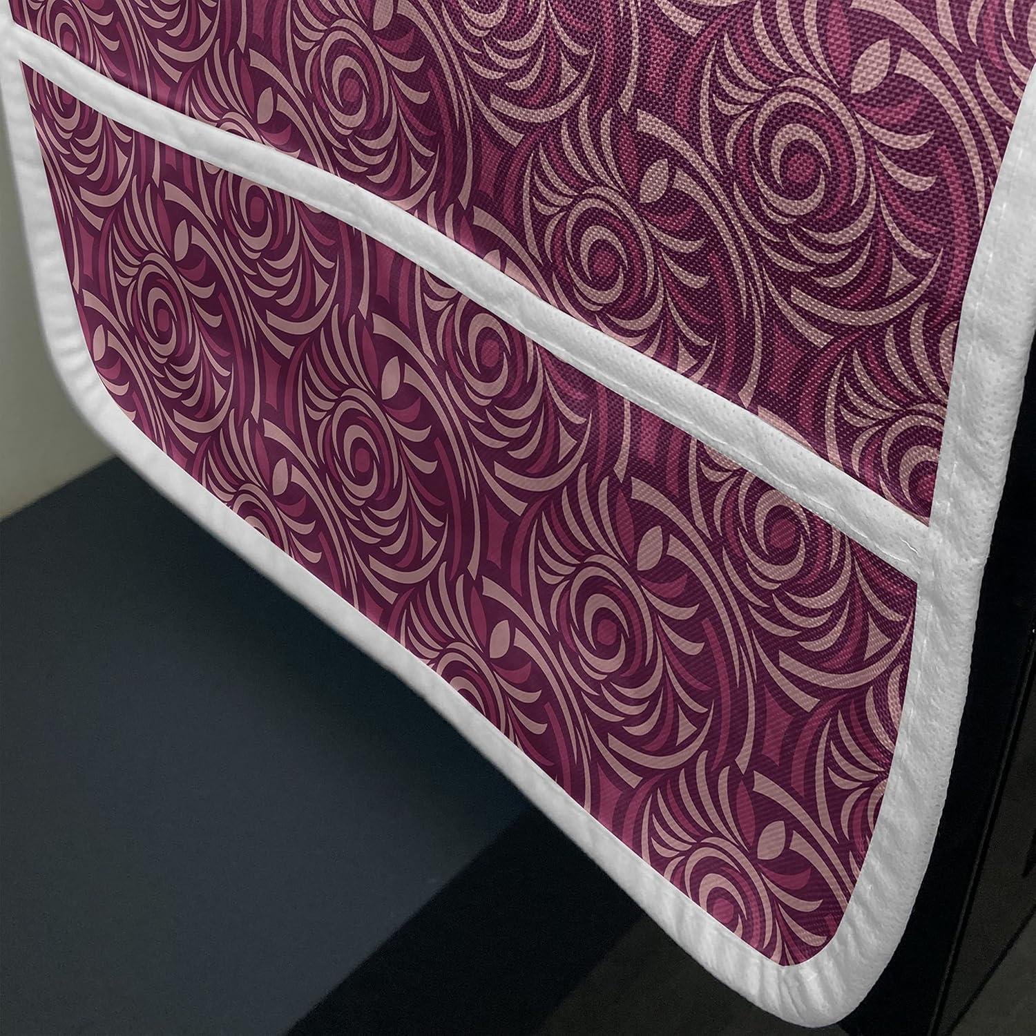 imageAmbesonne Roses Microwave Oven Cover Flowers Petals and Buds on Plain Backdrop Valentines Day Themed Print Water Resistant Organizer with Pockets for Kitchen 36 x 12 Vermilion Emerald WhiteDark Magenta Plum