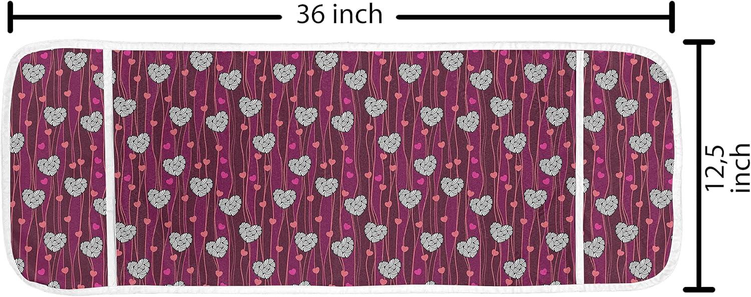 imageAmbesonne Roses Microwave Oven Cover Flowers Petals and Buds on Plain Backdrop Valentines Day Themed Print Water Resistant Organizer with Pockets for Kitchen 36 x 12 Vermilion Emerald WhiteMagenta Raspberry White