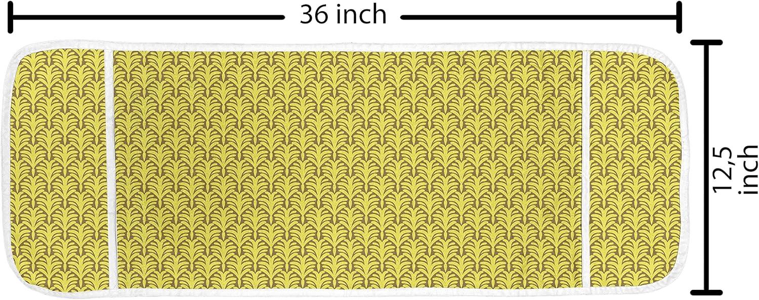 imageAmbesonne Roses Microwave Oven Cover Flowers Petals and Buds on Plain Backdrop Valentines Day Themed Print Water Resistant Organizer with Pockets for Kitchen 36 x 12 Vermilion Emerald WhitePale Coffee Yellow