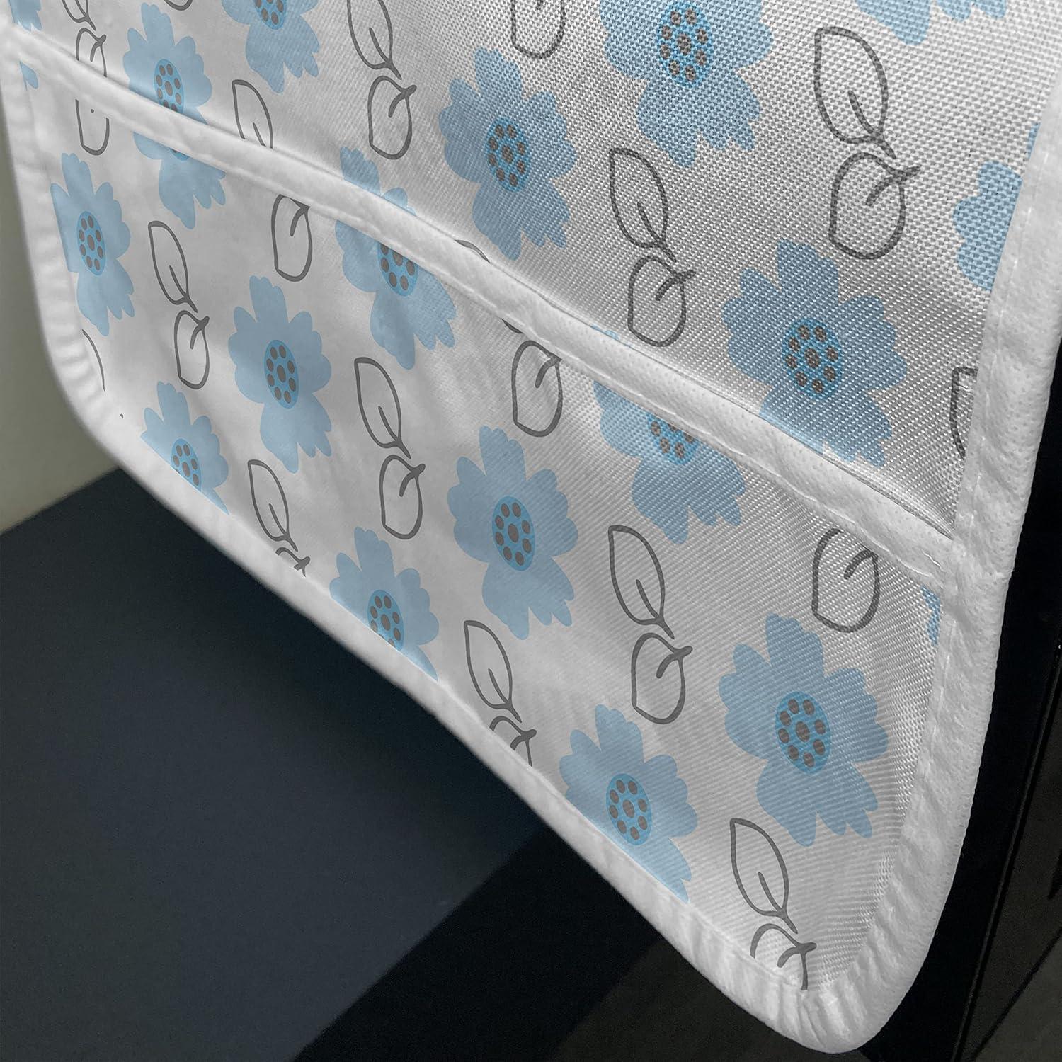 imageAmbesonne Roses Microwave Oven Cover Flowers Petals and Buds on Plain Backdrop Valentines Day Themed Print Water Resistant Organizer with Pockets for Kitchen 36 x 12 Vermilion Emerald WhitePale Blue Dimgray