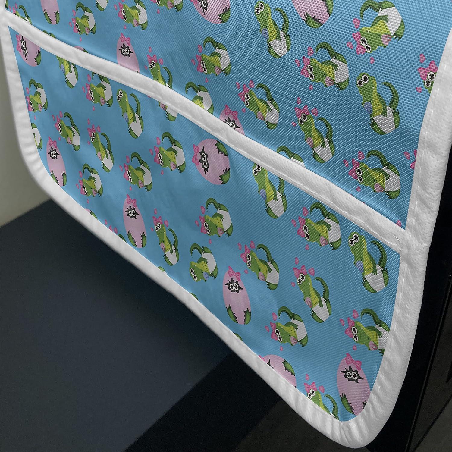 imageAmbesonne Roses Microwave Oven Cover Flowers Petals and Buds on Plain Backdrop Valentines Day Themed Print Water Resistant Organizer with Pockets for Kitchen 36 x 12 Vermilion Emerald WhiteDeep Sky Blue Pink