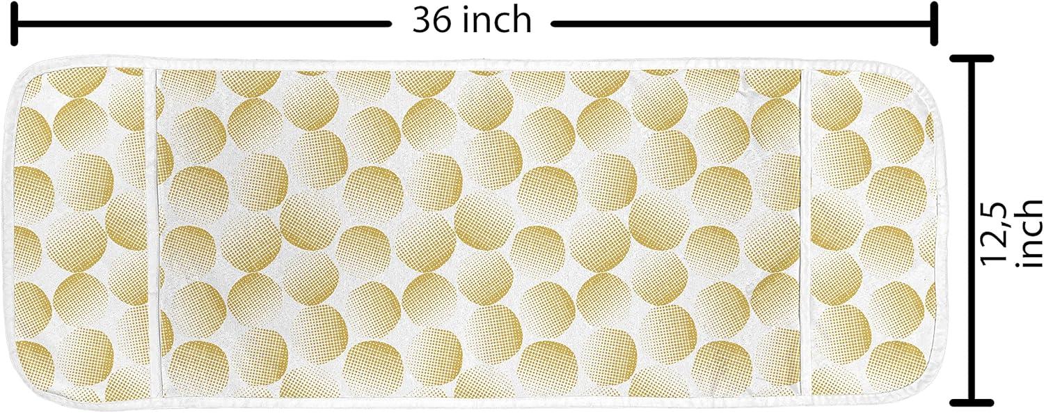 imageAmbesonne Roses Microwave Oven Cover Flowers Petals and Buds on Plain Backdrop Valentines Day Themed Print Water Resistant Organizer with Pockets for Kitchen 36 x 12 Vermilion Emerald WhiteDark Yellow and White
