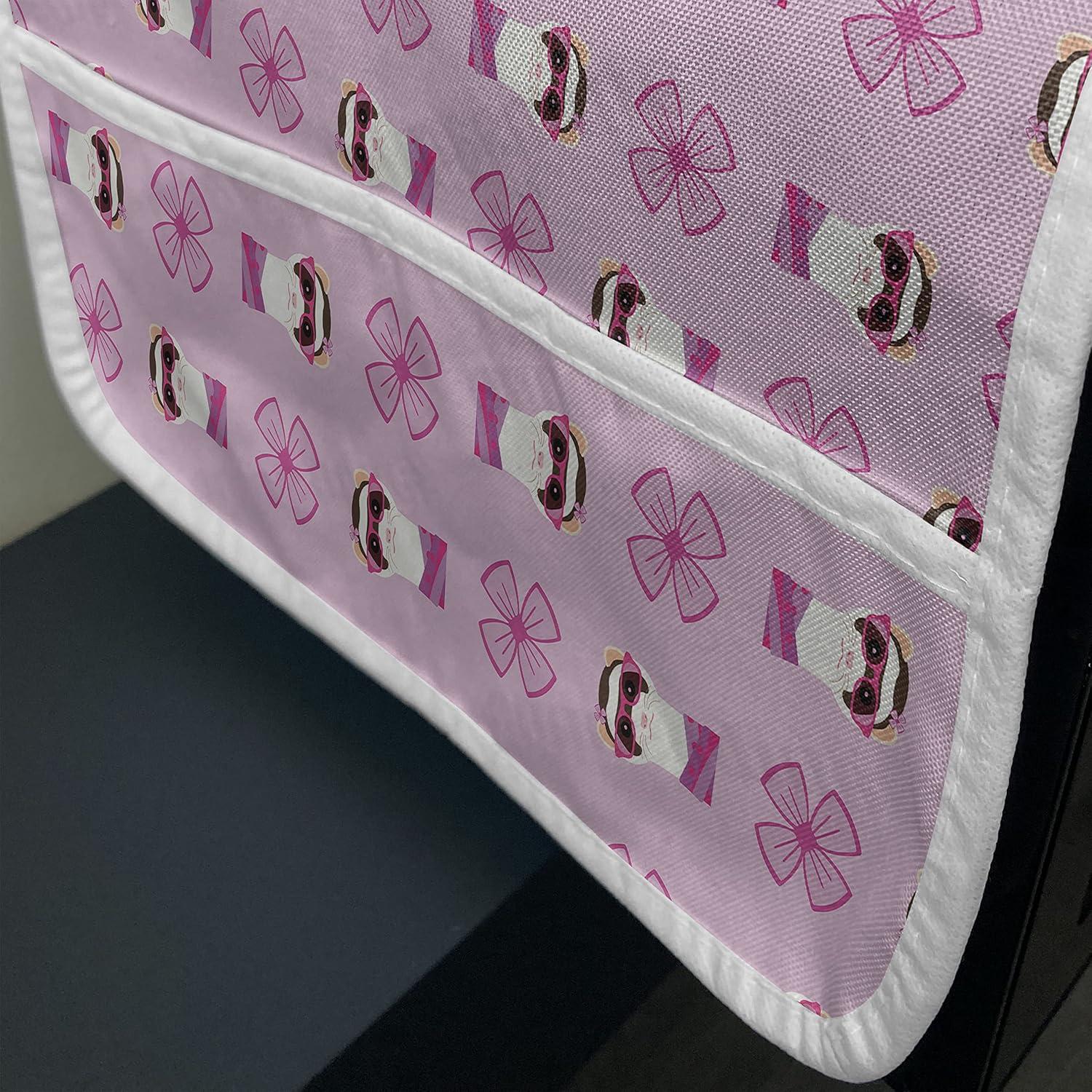 imageAmbesonne Roses Microwave Oven Cover Flowers Petals and Buds on Plain Backdrop Valentines Day Themed Print Water Resistant Organizer with Pockets for Kitchen 36 x 12 Vermilion Emerald WhitePale Pink Fuchsia
