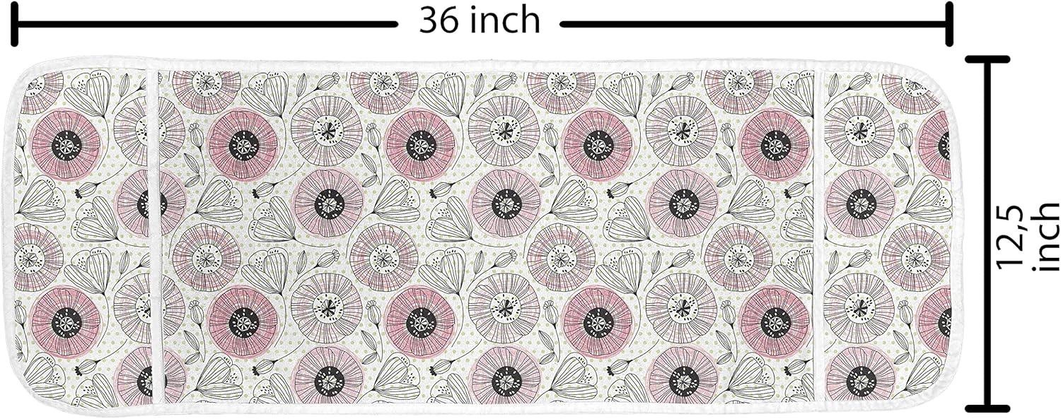imageAmbesonne Roses Microwave Oven Cover Flowers Petals and Buds on Plain Backdrop Valentines Day Themed Print Water Resistant Organizer with Pockets for Kitchen 36 x 12 Vermilion Emerald WhitePale Green Pastel Pink