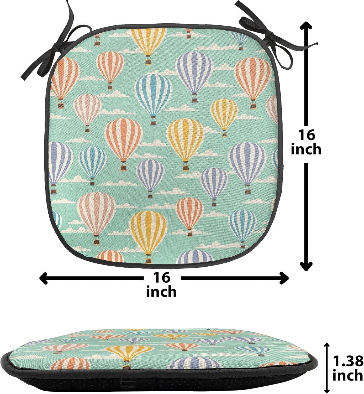 imageAmbesonne Teal Chair Seating Cushion Set of 6 Crystal Hearts and Gemstone Valentines Day Celebrating Romantic Print AntiSlip Seat Padding for Kitchen amp Patio 16x16 Red Fuchsia TealBlue Orange Purple
