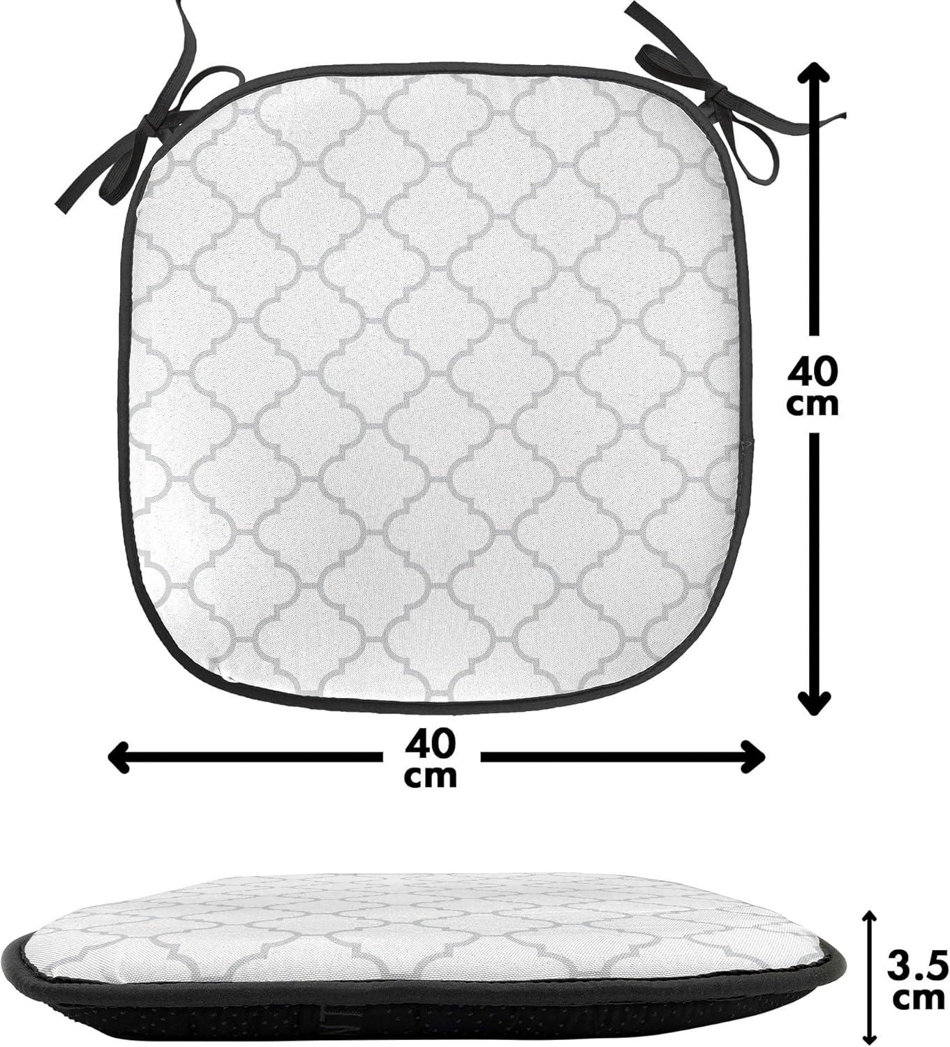 imageAmbesonne Teal Chair Seating Cushion Set of 6 Crystal Hearts and Gemstone Valentines Day Celebrating Romantic Print AntiSlip Seat Padding for Kitchen amp Patio 16x16 Red Fuchsia TealWhite Grey