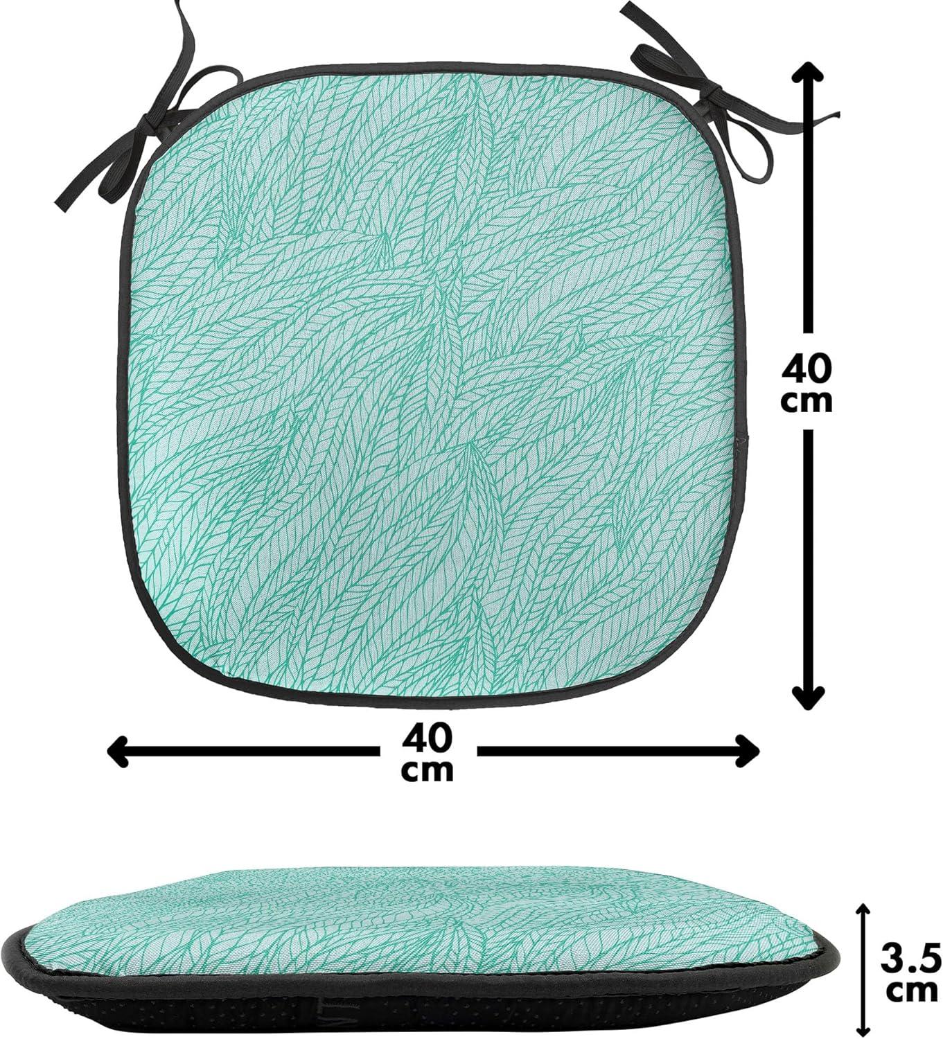 imageAmbesonne Teal Chair Seating Cushion Set of 6 Crystal Hearts and Gemstone Valentines Day Celebrating Romantic Print AntiSlip Seat Padding for Kitchen amp Patio 16x16 Red Fuchsia TealGreen