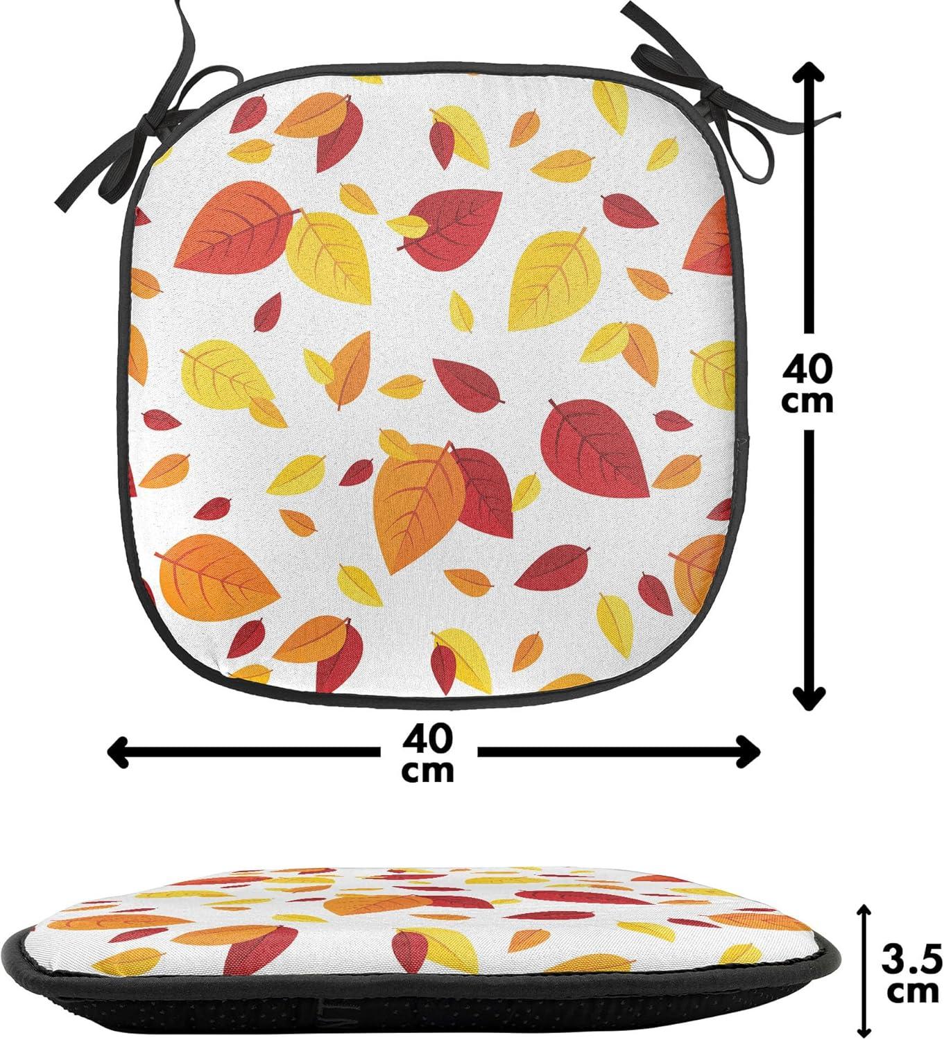 imageAmbesonne Teal Chair Seating Cushion Set of 6 Crystal Hearts and Gemstone Valentines Day Celebrating Romantic Print AntiSlip Seat Padding for Kitchen amp Patio 16x16 Red Fuchsia TealRed Orange Yellow