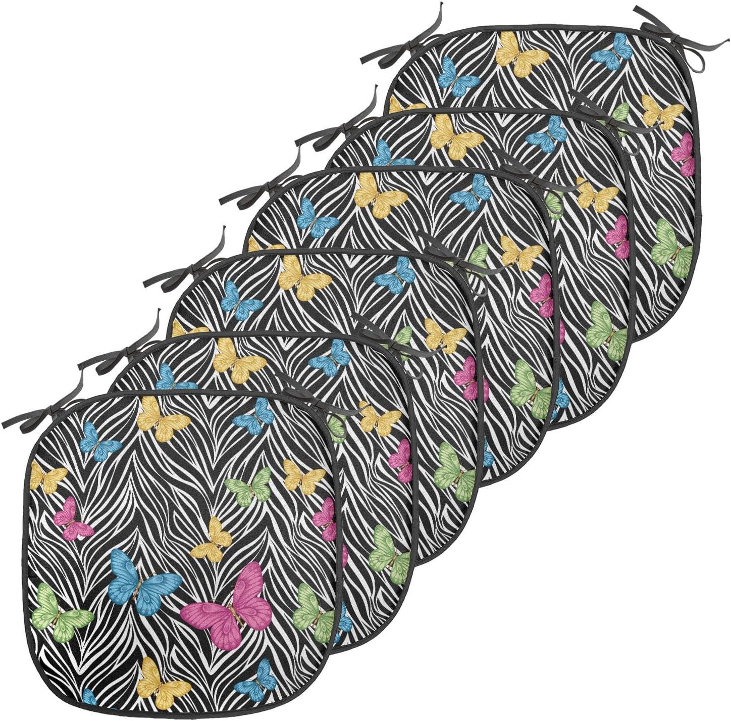 imageAmbesonne Teal Chair Seating Cushion Set of 6 Crystal Hearts and Gemstone Valentines Day Celebrating Romantic Print AntiSlip Seat Padding for Kitchen amp Patio 16x16 Red Fuchsia TealYellow Blue Pink