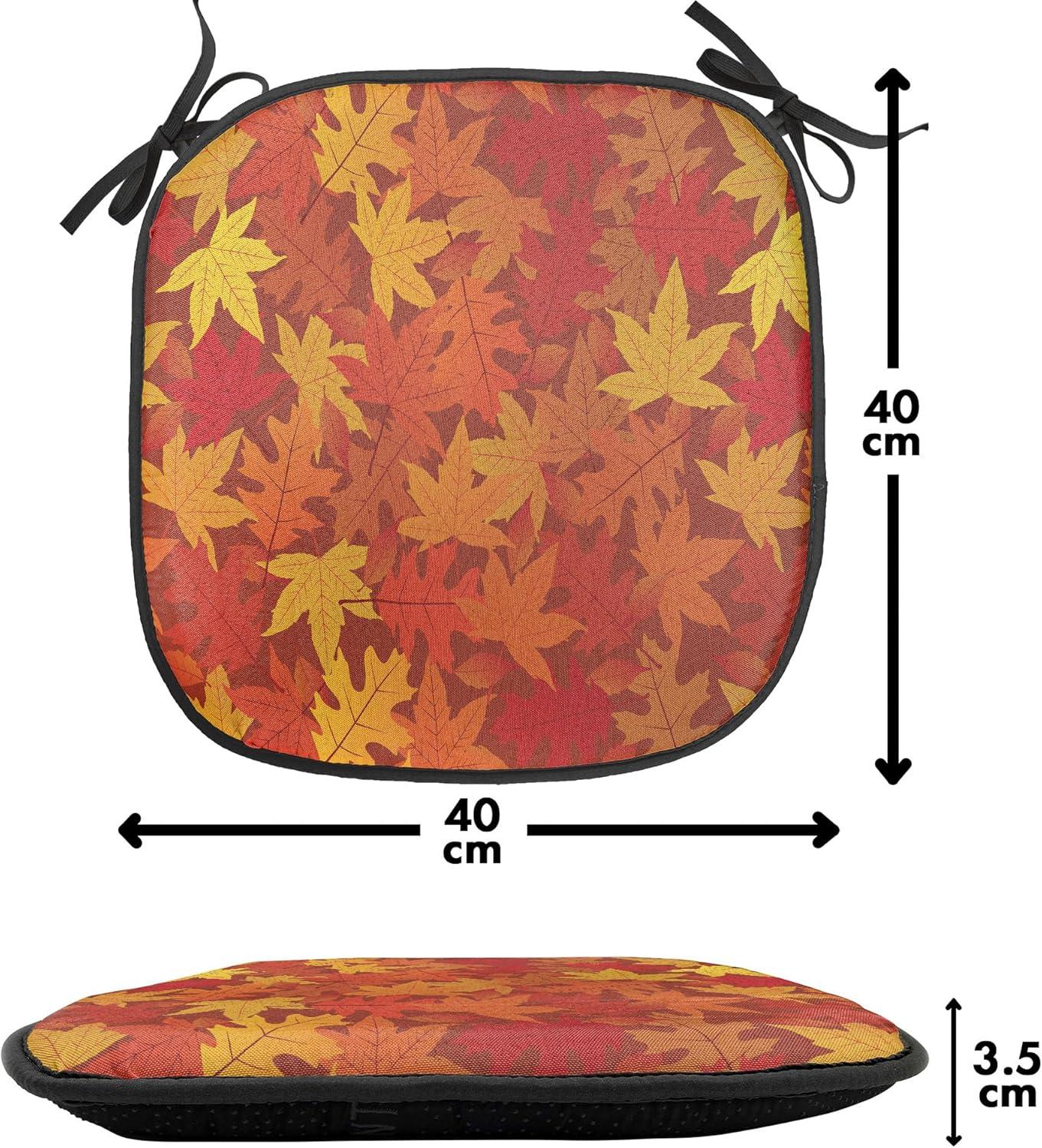 imageAmbesonne Teal Chair Seating Cushion Set of 6 Crystal Hearts and Gemstone Valentines Day Celebrating Romantic Print AntiSlip Seat Padding for Kitchen amp Patio 16x16 Red Fuchsia TealBurnt Orange