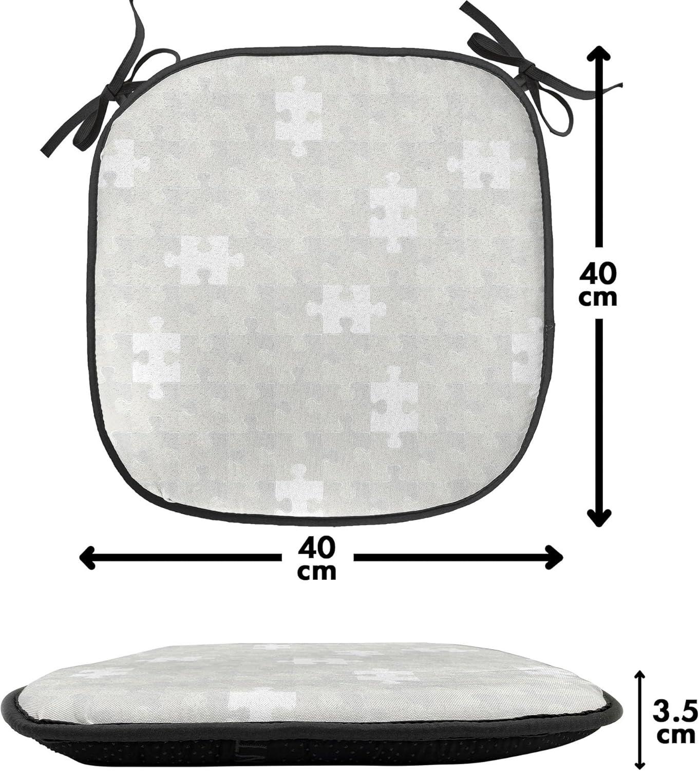 imageAmbesonne Teal Chair Seating Cushion Set of 6 Crystal Hearts and Gemstone Valentines Day Celebrating Romantic Print AntiSlip Seat Padding for Kitchen amp Patio 16x16 Red Fuchsia TealGrey