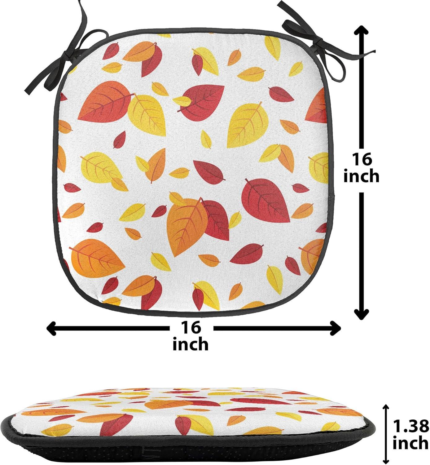 imageAmbesonne Teal Chair Seating Cushion Set of 6 Crystal Hearts and Gemstone Valentines Day Celebrating Romantic Print AntiSlip Seat Padding for Kitchen amp Patio 16x16 Red Fuchsia TealRed Orange Yellow